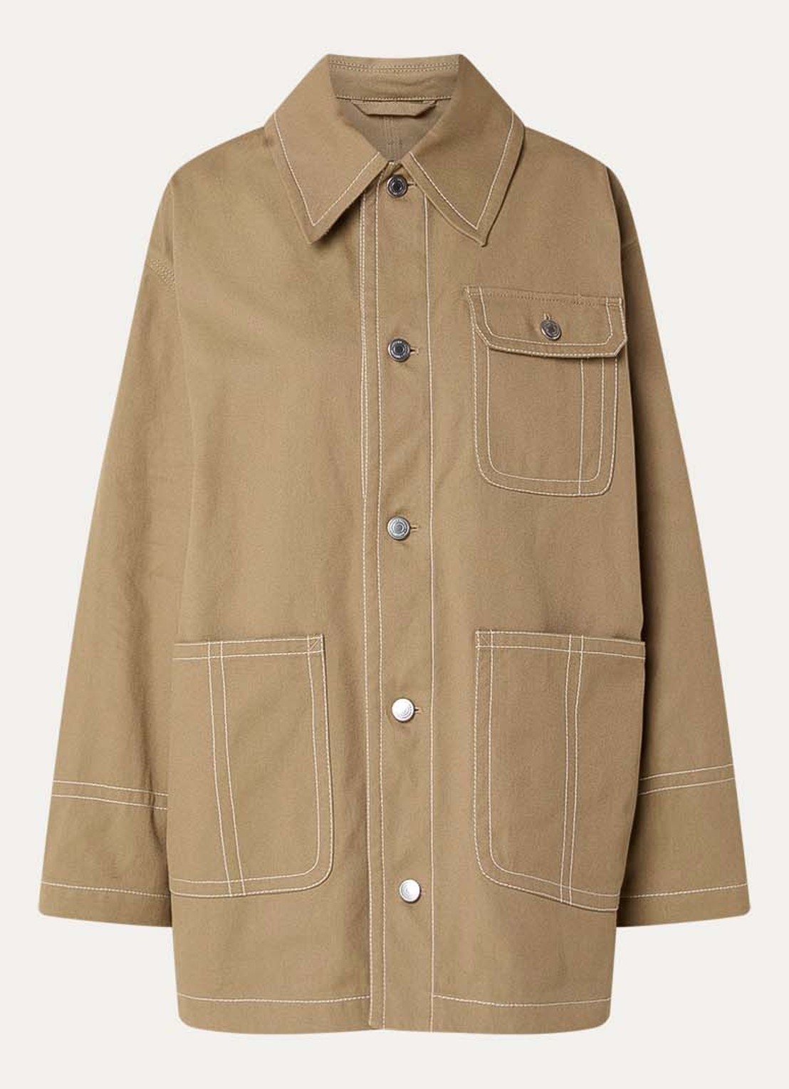 AMI Paris Spijkerjas met opgestikte zakken - voorkant beige