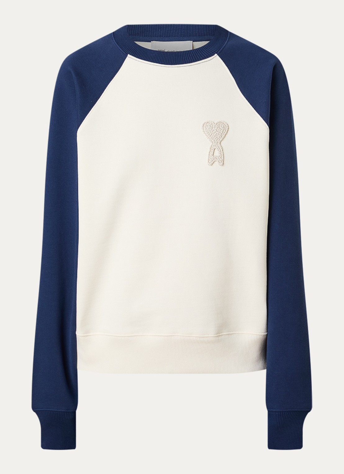 AMI Paris Sweater met logoborduring - voorkant 2 donkerblauw