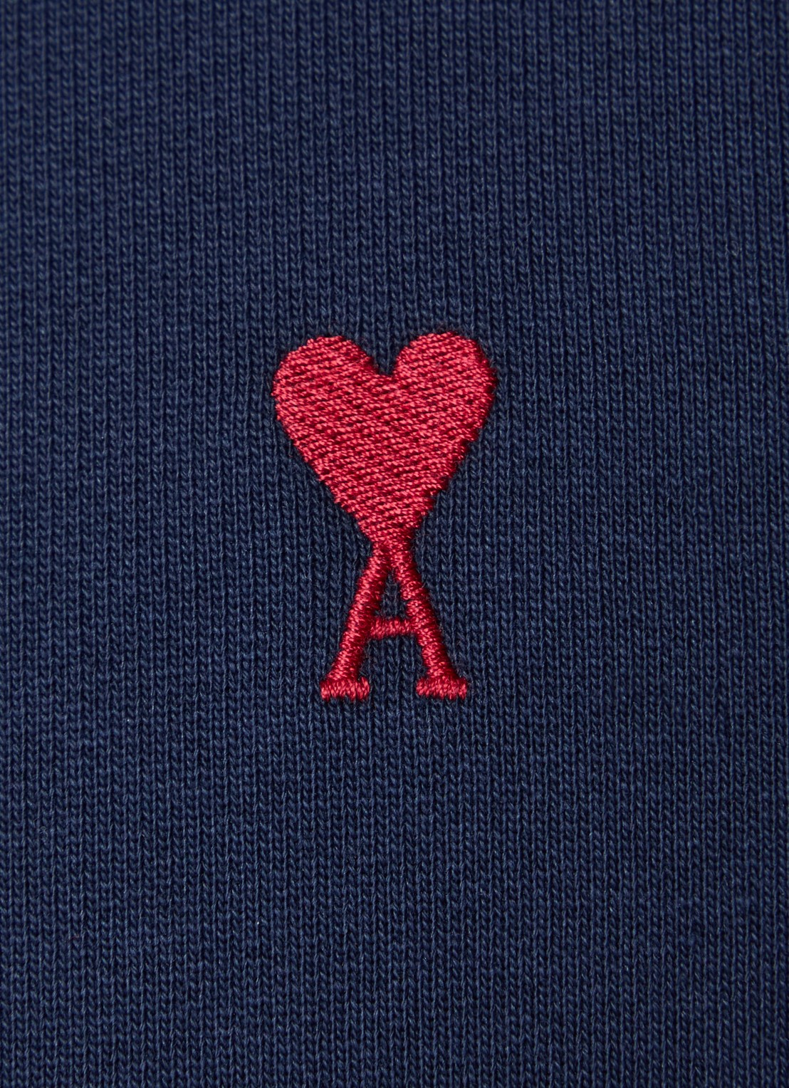 AMI Paris Sweater met logoborduring - detail 4 donkerblauw