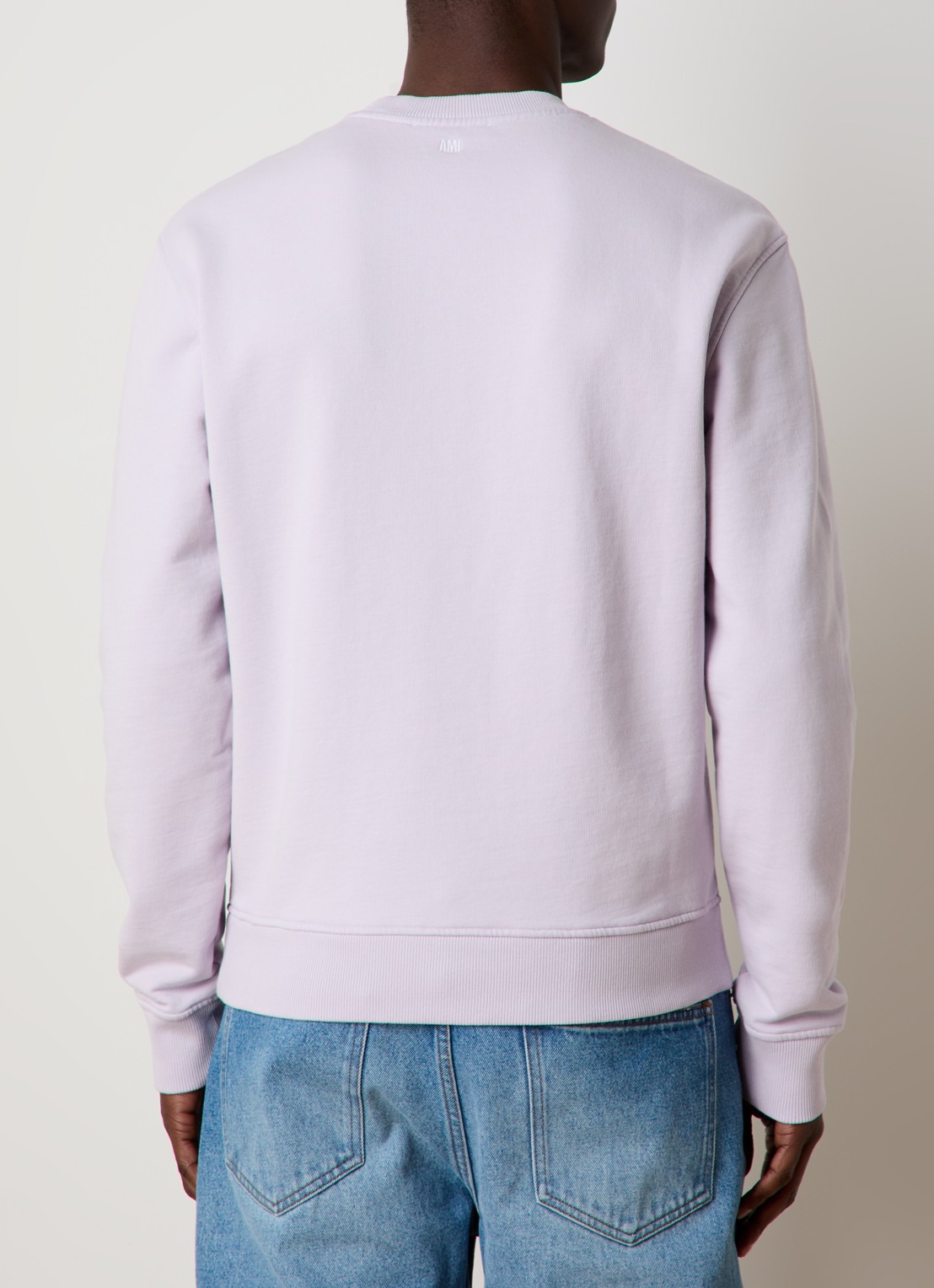 AMI Paris Sweater met logoborduring - achterkant lila