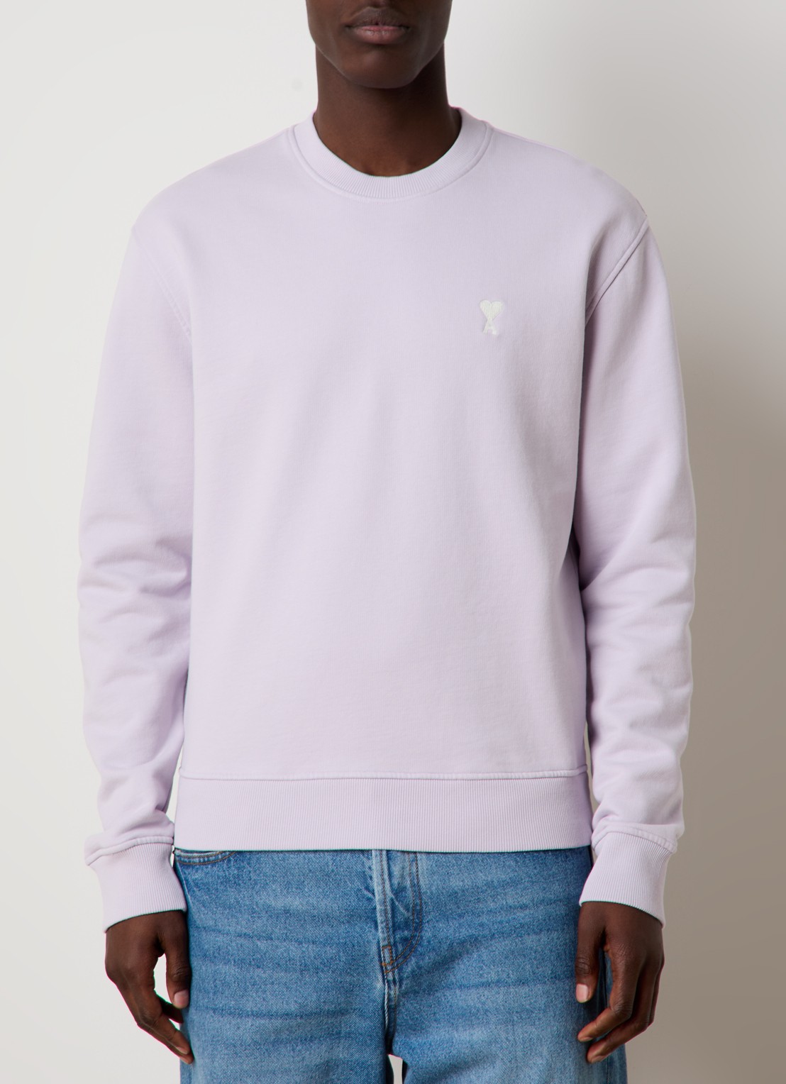 AMI Paris Sweater met logoborduring - detail 4 lila