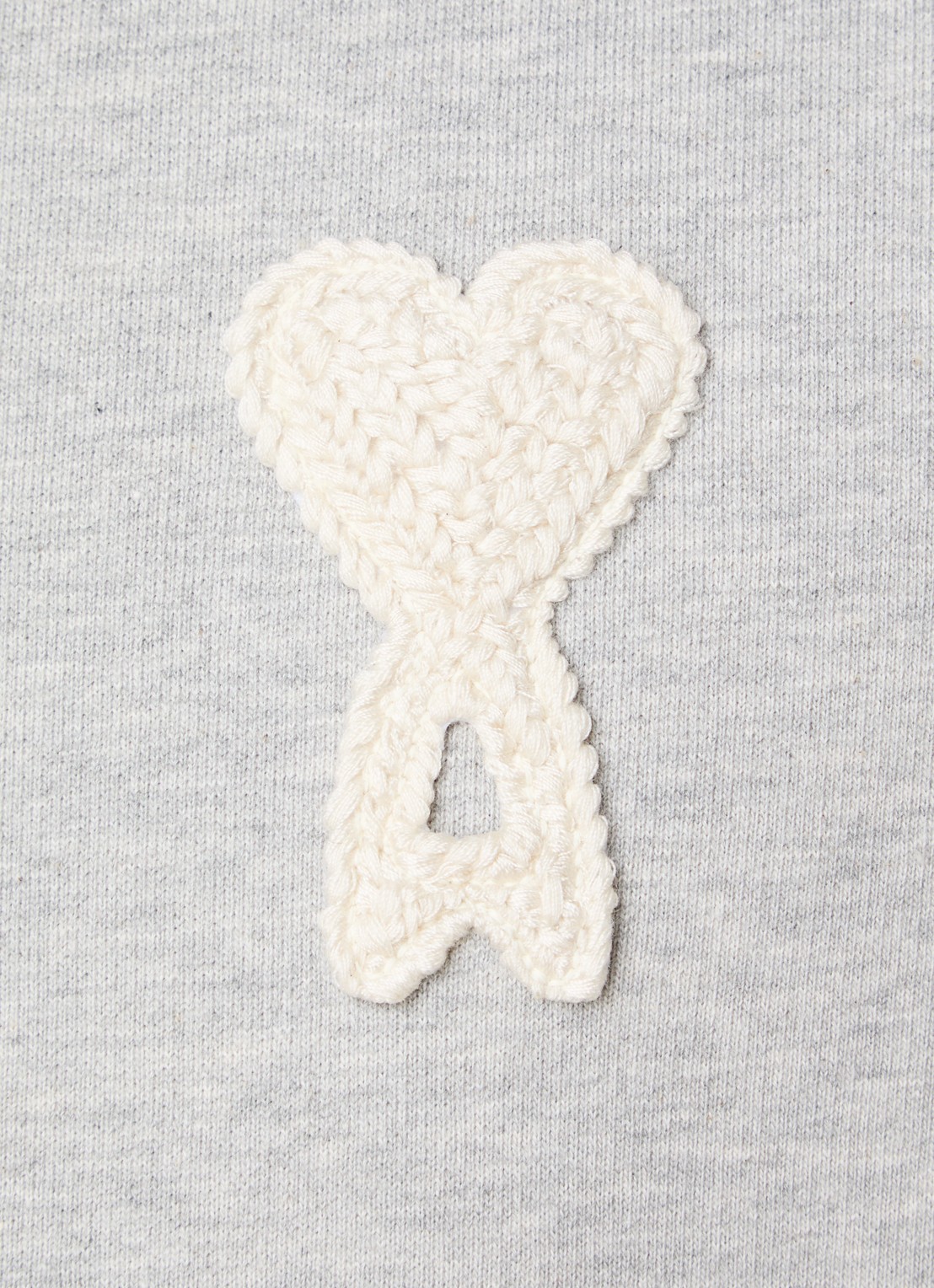 AMI Paris Sweater met logoborduring - detail 4 grijsmele
