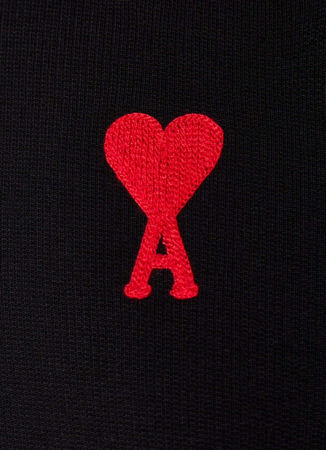 AMI Paris Sweater van  katoen met logoborduring - detail 5 zwart
