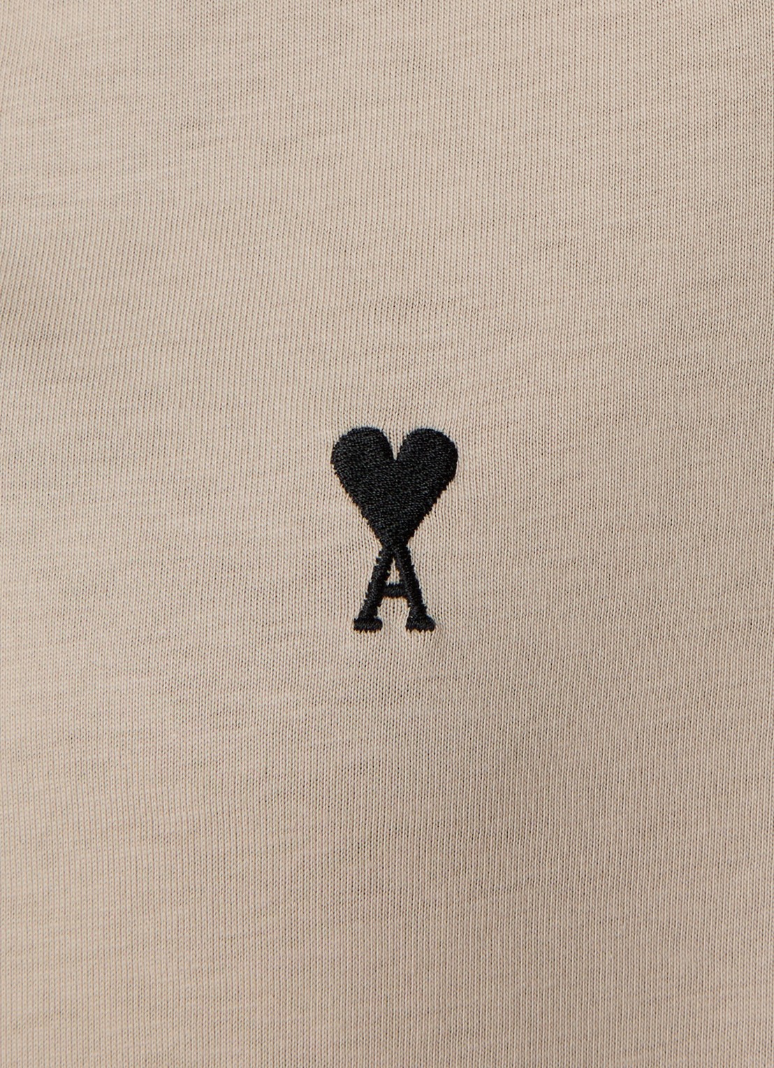 AMI Paris T-shirt met logoborduring - detail 5 beige