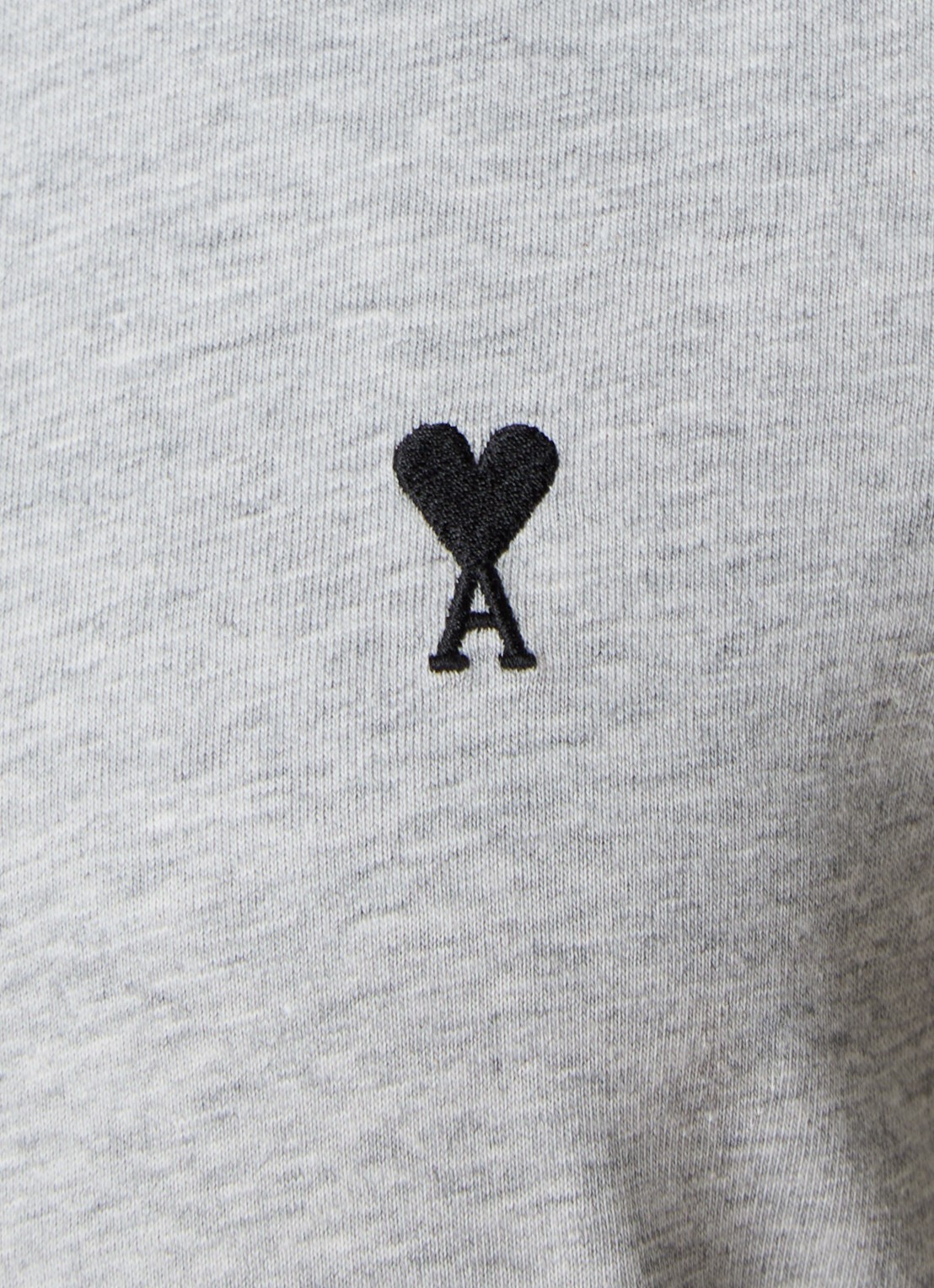 AMI Paris T-shirt met logoborduring - detail 5 lichtgrijs