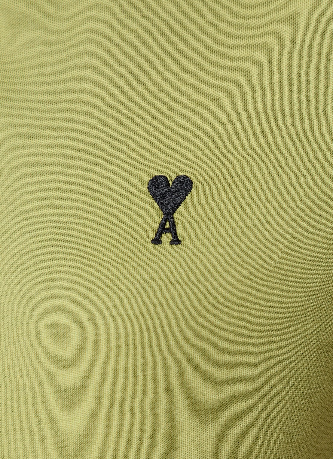AMI Paris T-shirt met logoborduring - detail 5 mosgroen