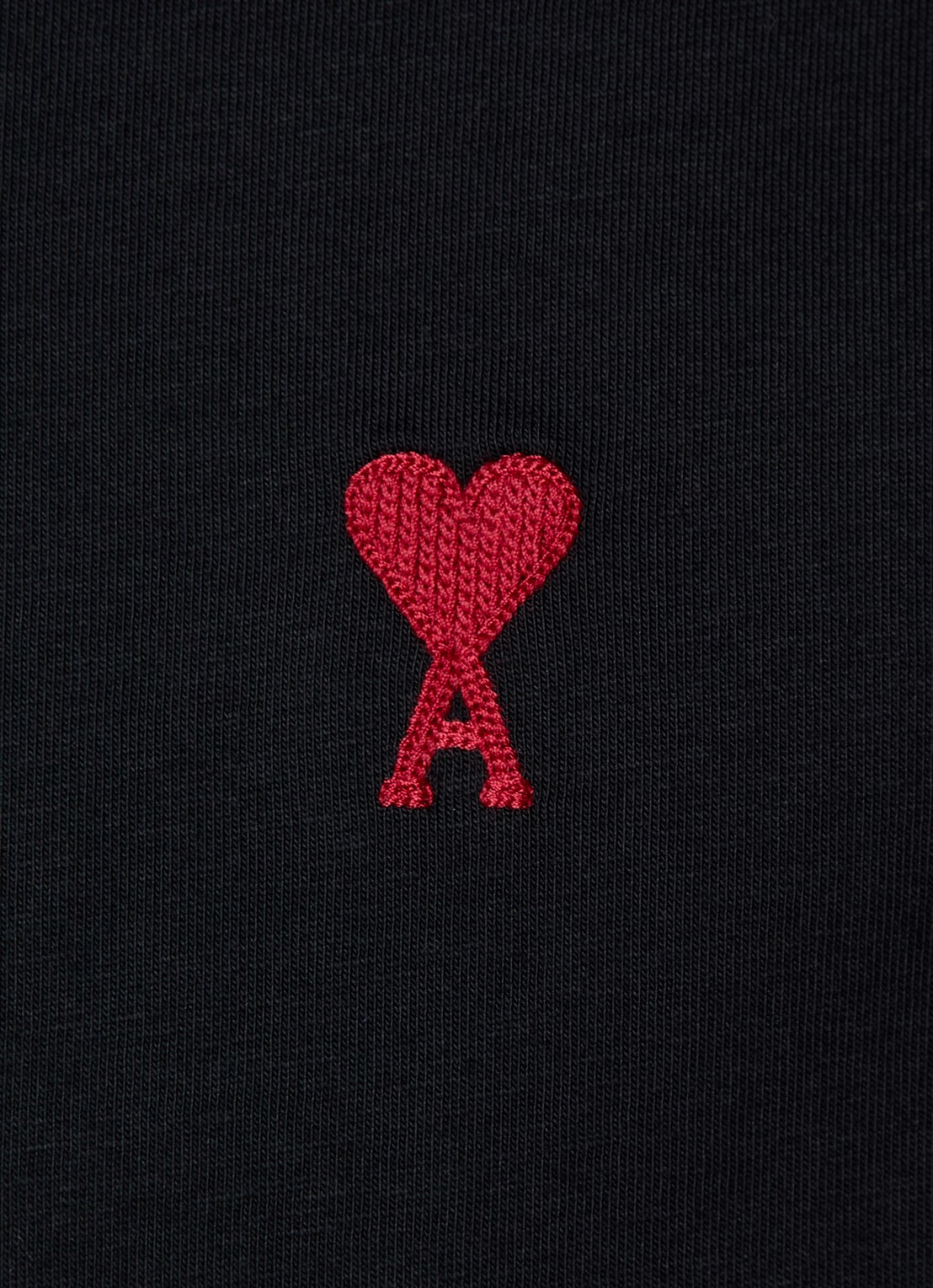 AMI Paris T-shirt met logoborduring - detail 5 zwart