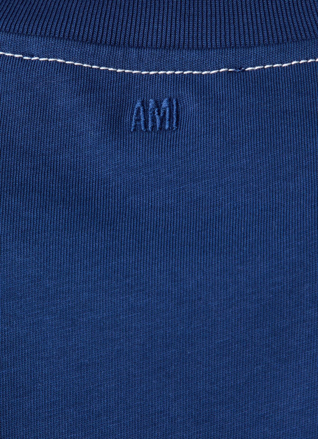 AMI Paris T-shirt met logoborduring - detail 2 indigo
