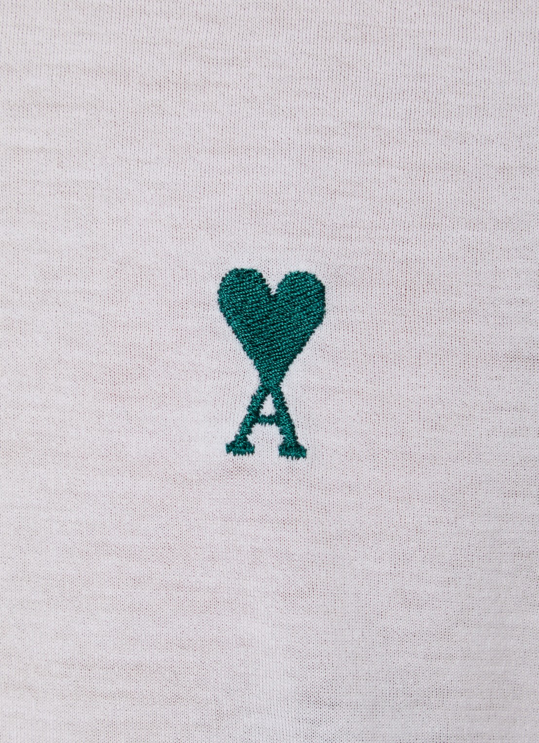 AMI Paris T-shirt met logoborduring - detail 4 wit