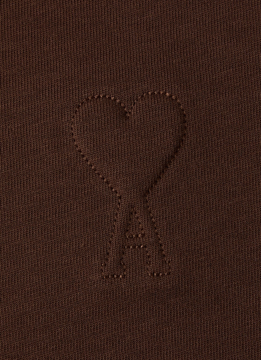 AMI Paris T-shirt met logoborduring - detail 3 bruin