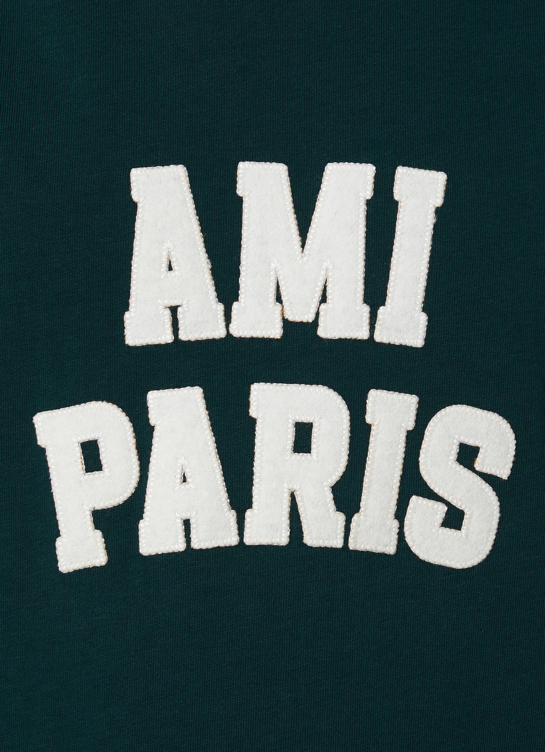 AMI Paris T-shirt met logoborduring - detail 2 groen
