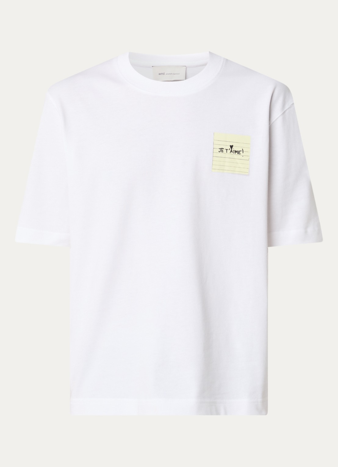 AMI Paris T-shirt met logoprint - voorkant 2 wit