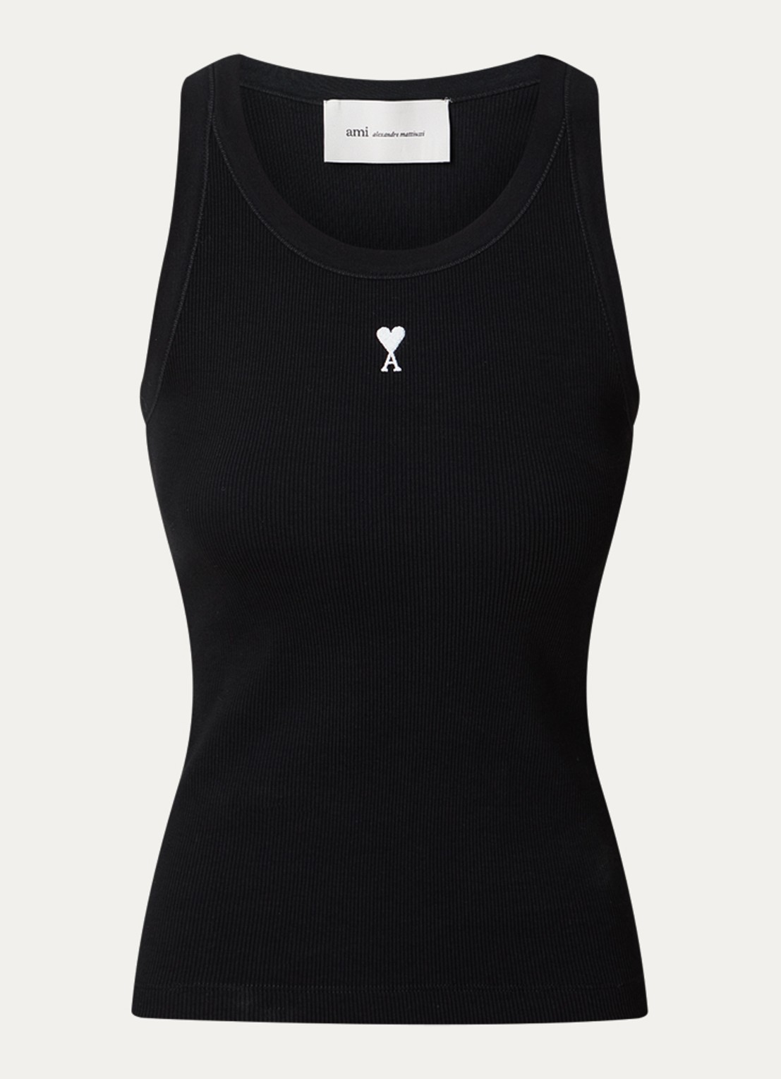 AMI Paris Tanktop met logoborduring - voorkant 4 zwart