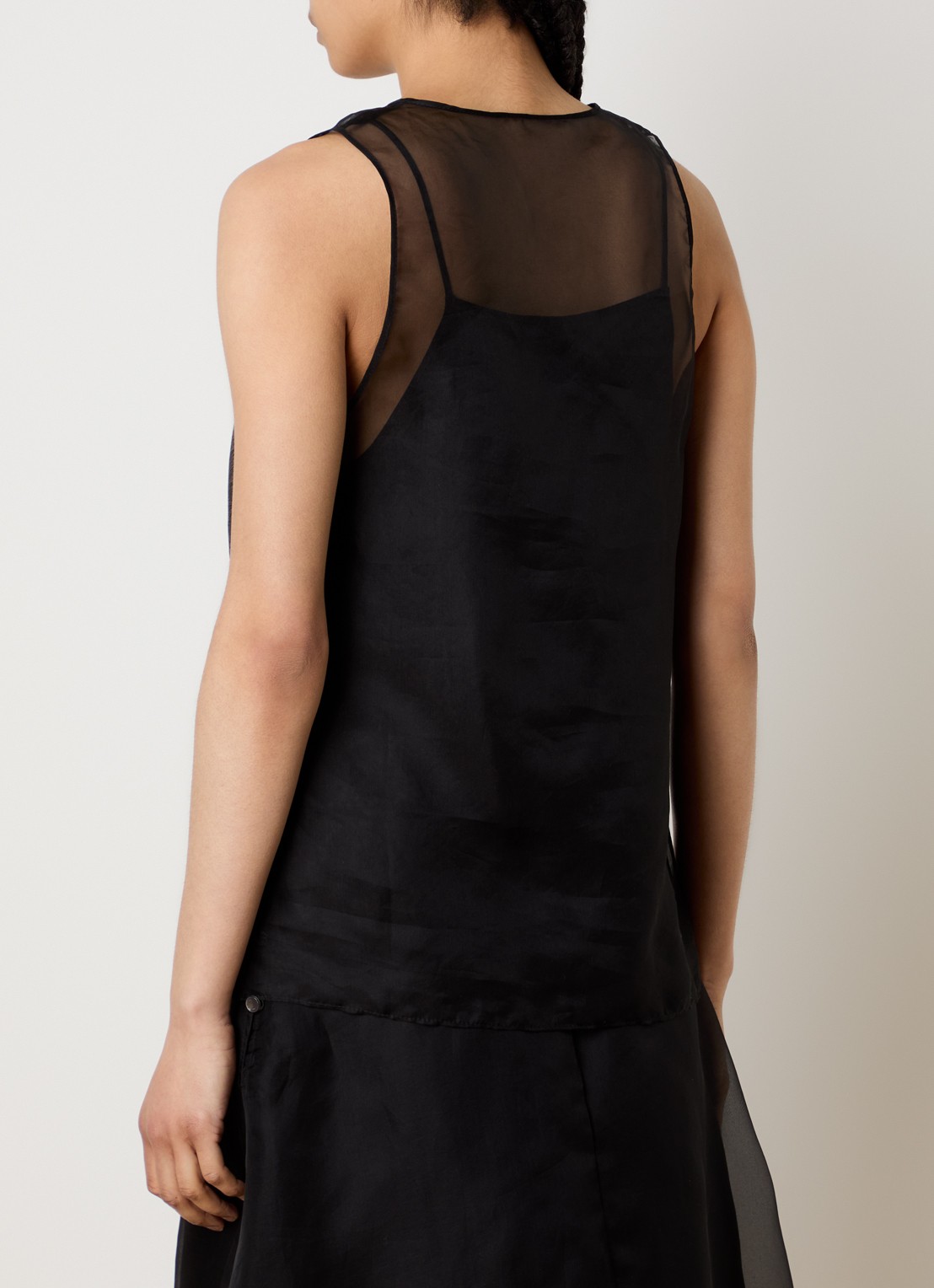 AMI Paris Tanktop van zijde - achterkant zwart