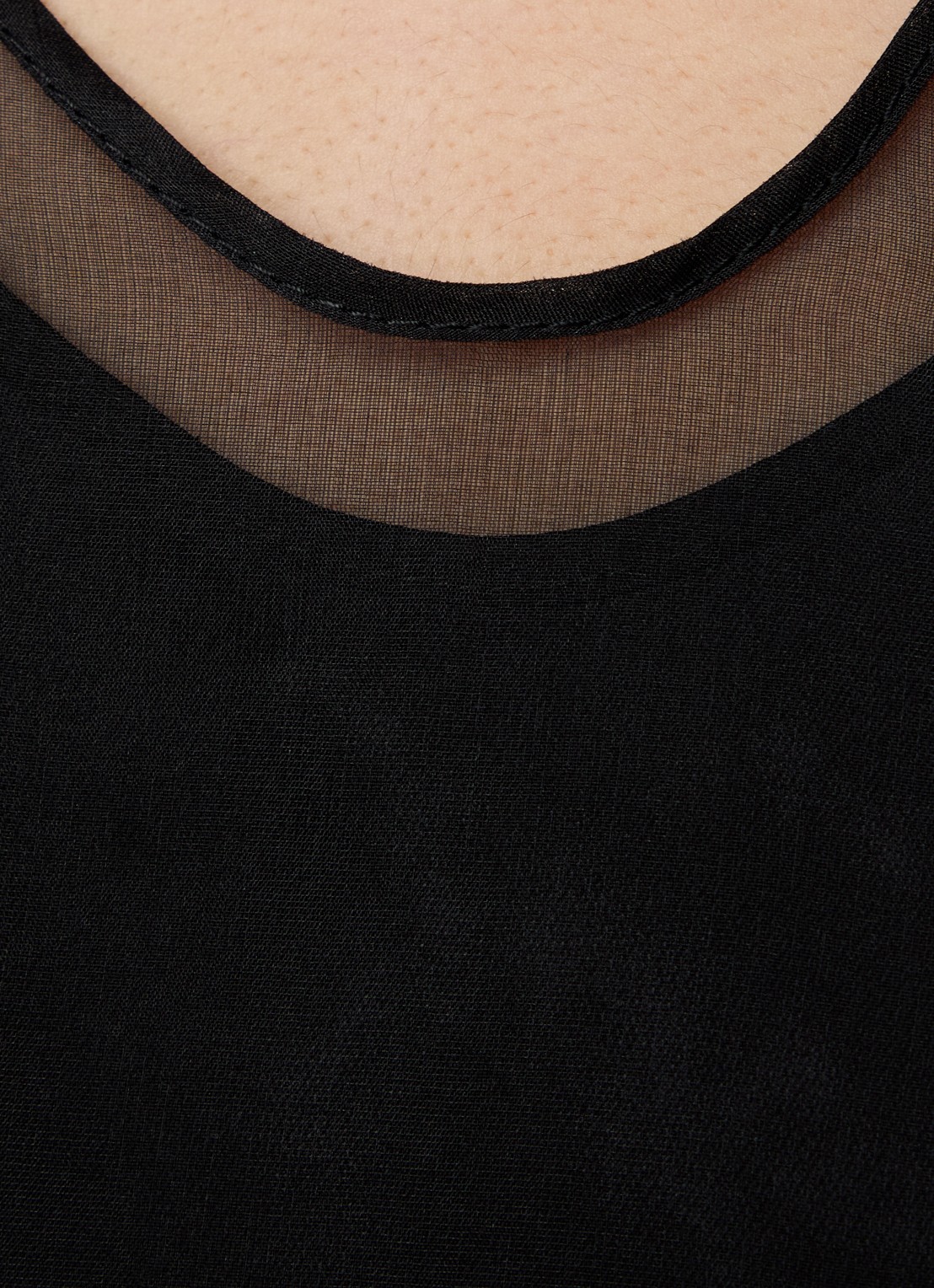 AMI Paris Tanktop van zijde - detail 5 zwart