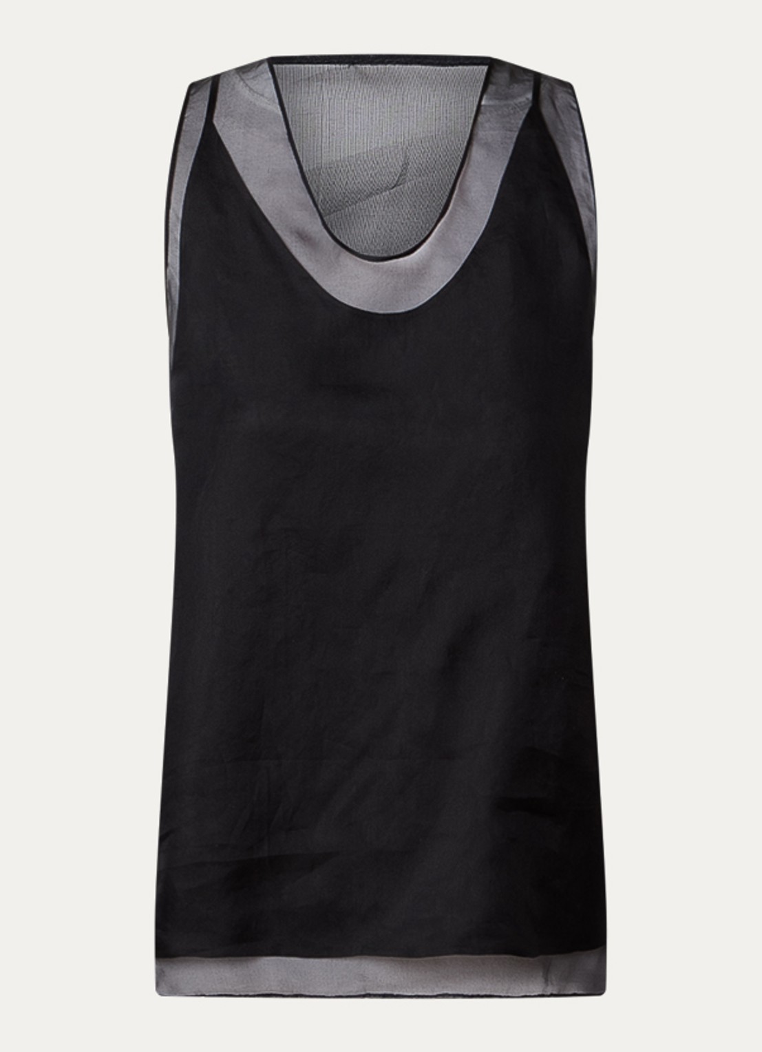 AMI Paris Tanktop van zijde - voorkant 2 zwart