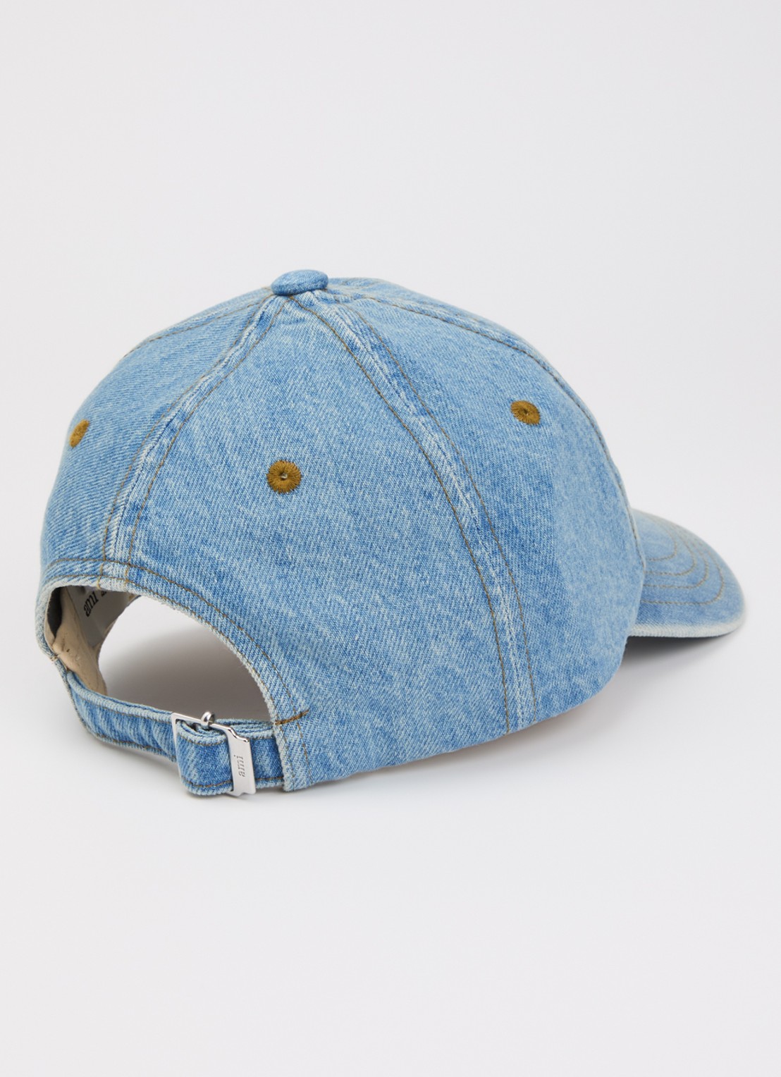 AMI Paris Tobacco pet van denim met logoborduring - detail blauw