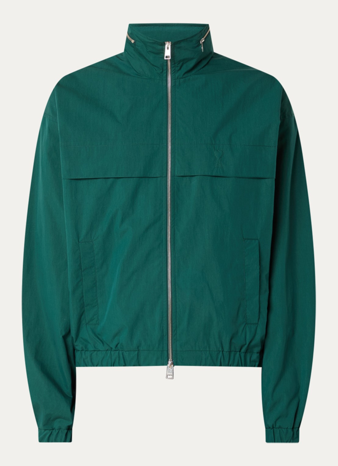 AMI Paris Windjack met opbergbare capuchon - voorkant 2 groen