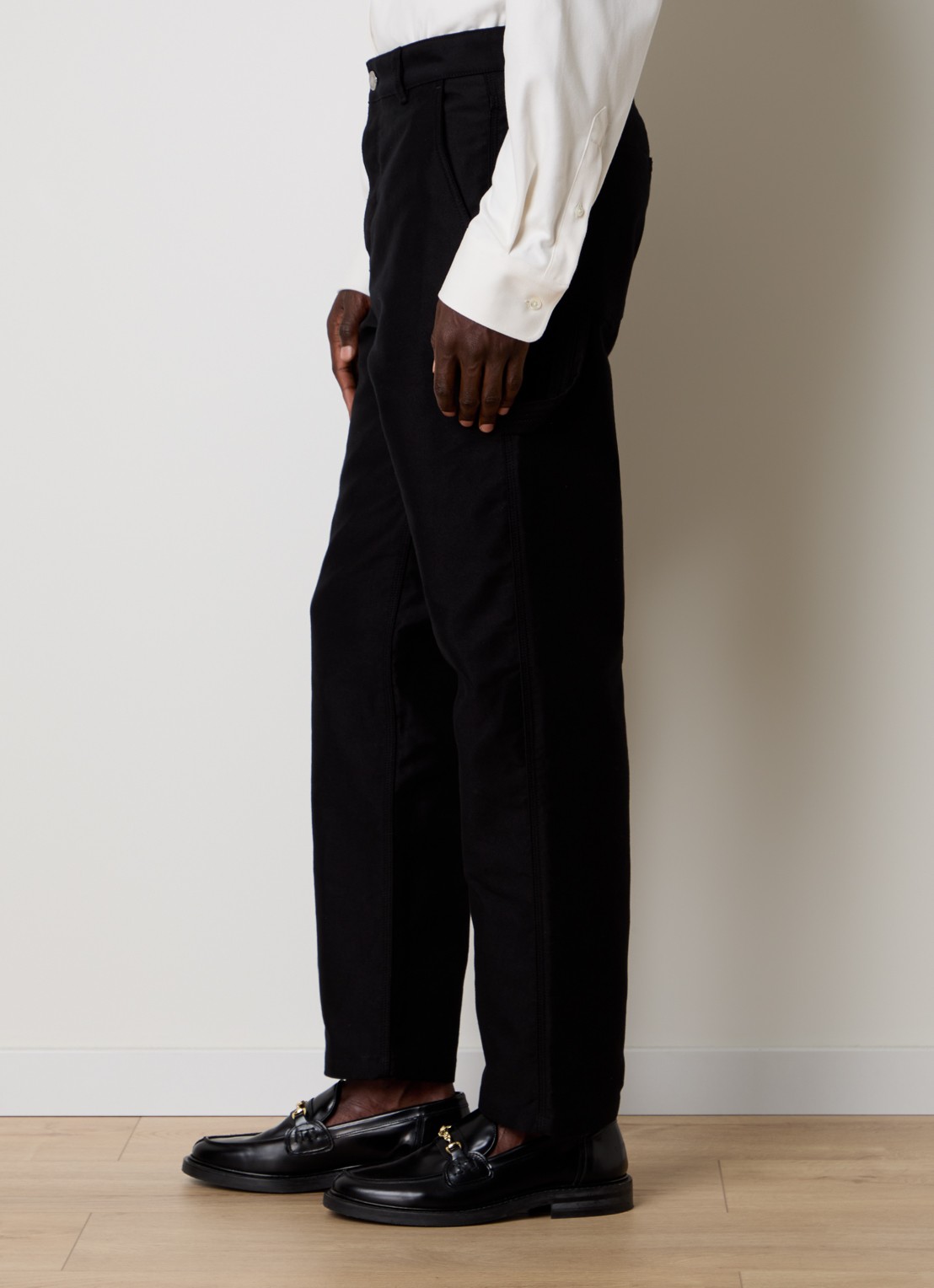 AMI Paris Worker straight fit pantalon met steekzakken - detail 3 zwart