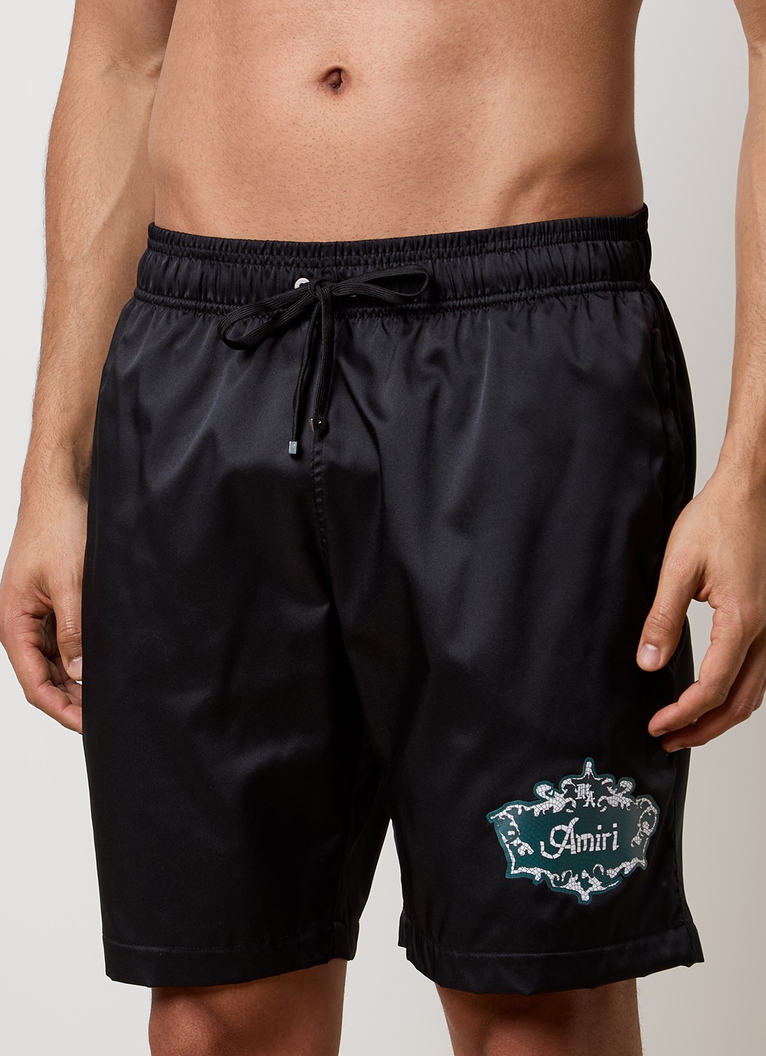 AMIRI Chateau zwemshorts met logo - detail zwart