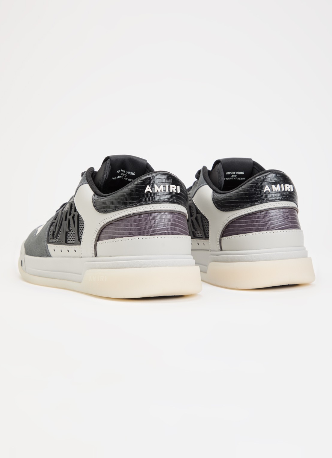 AMIRI Classic Low sneaker van leer met details van suède - achterkant 6 zwart