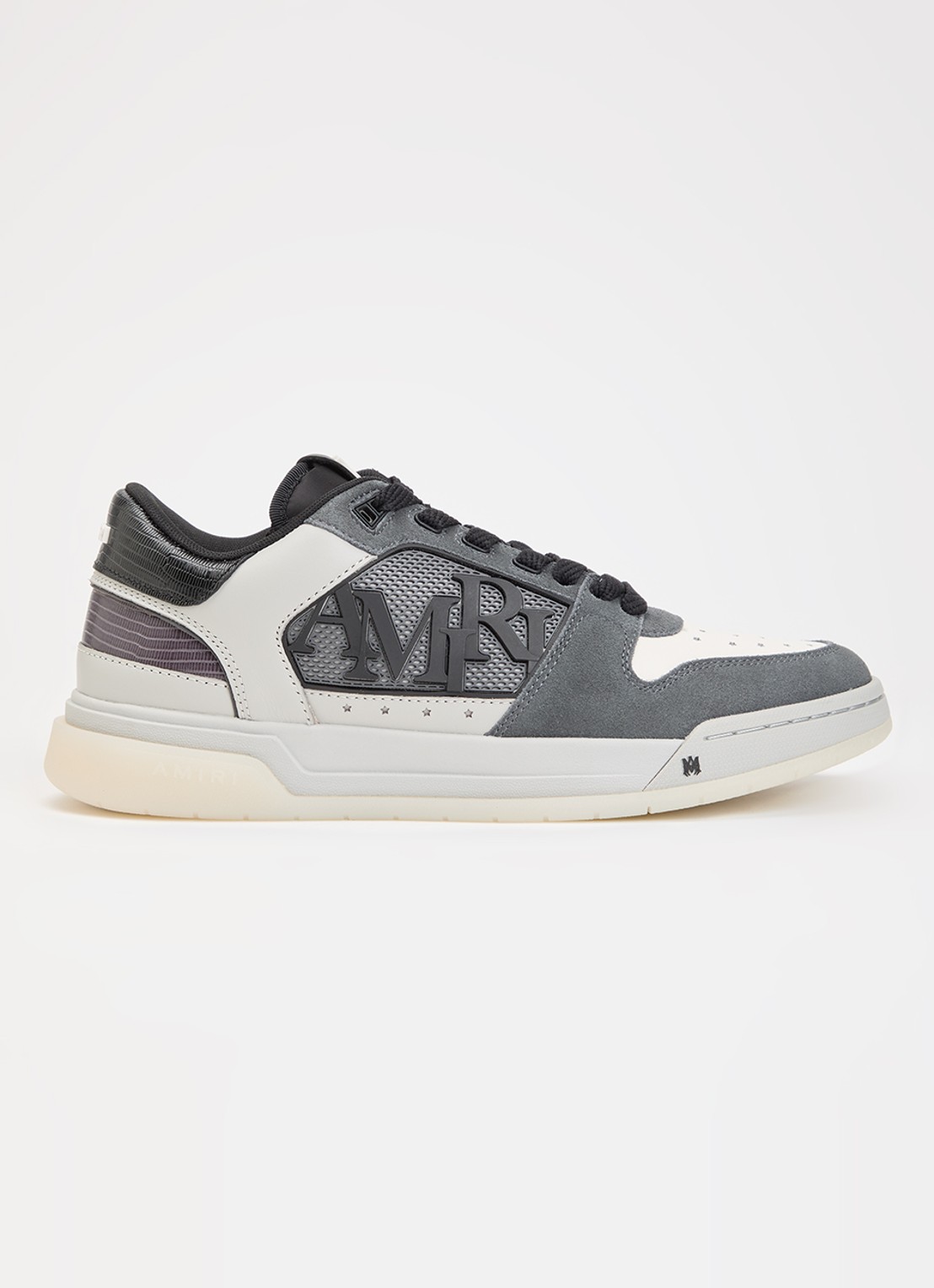 AMIRI Classic Low sneaker van leer met details van suède - voorkant 5 zwart