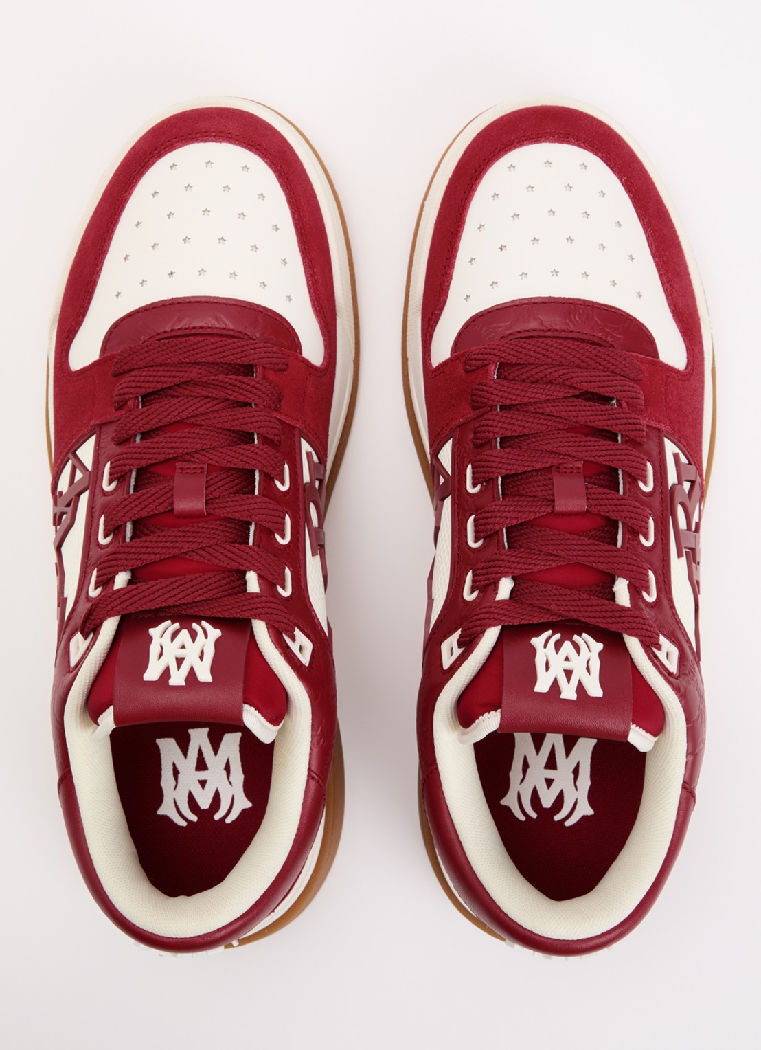 AMIRI Classic Low sneaker van leer met logo en details van mesh  - detail 4 donkerrood