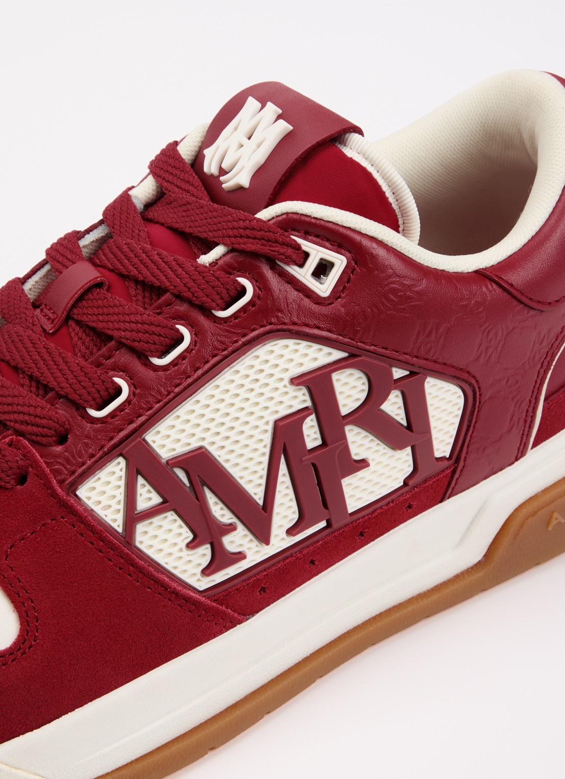 AMIRI Classic Low sneaker van leer met logo en details van mesh  - detail 6 donkerrood
