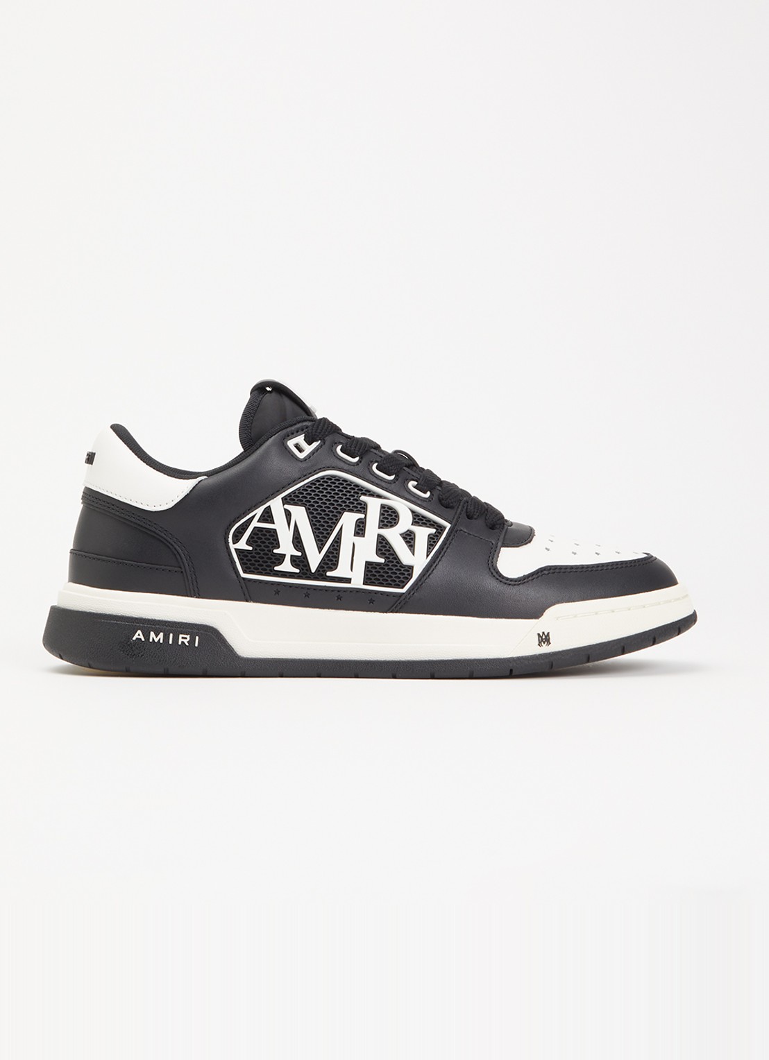 AMIRI Classic Low sneaker van leer met logo en details van mesh - voorkant 5 zwart