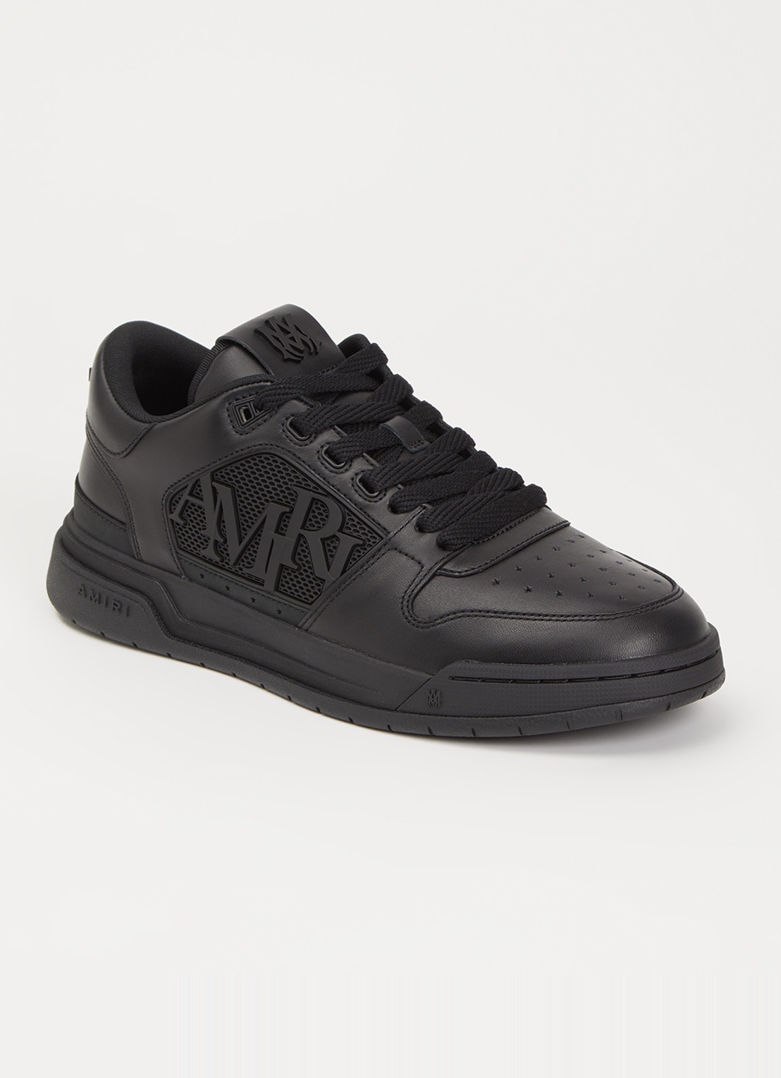 AMIRI Classic Low sneaker van leer met logo - voorkant 2 zwart