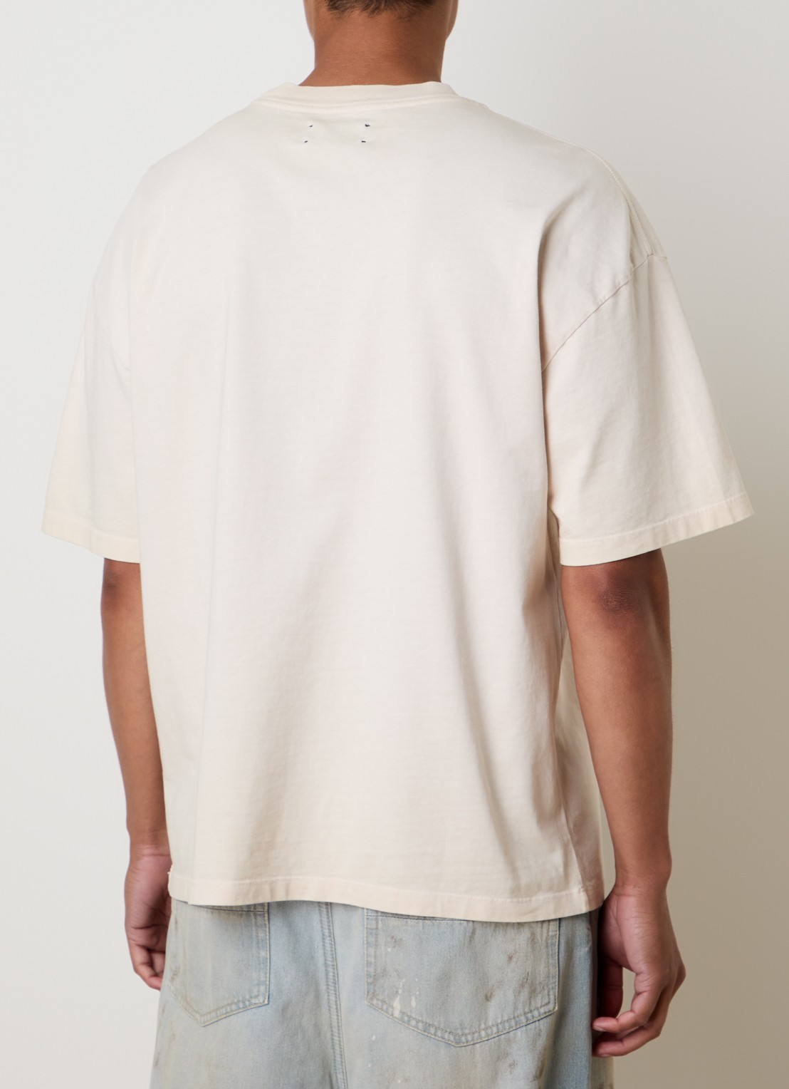 AMIRI Cryst T-shirt met logoprint - achterkant 3 naturel