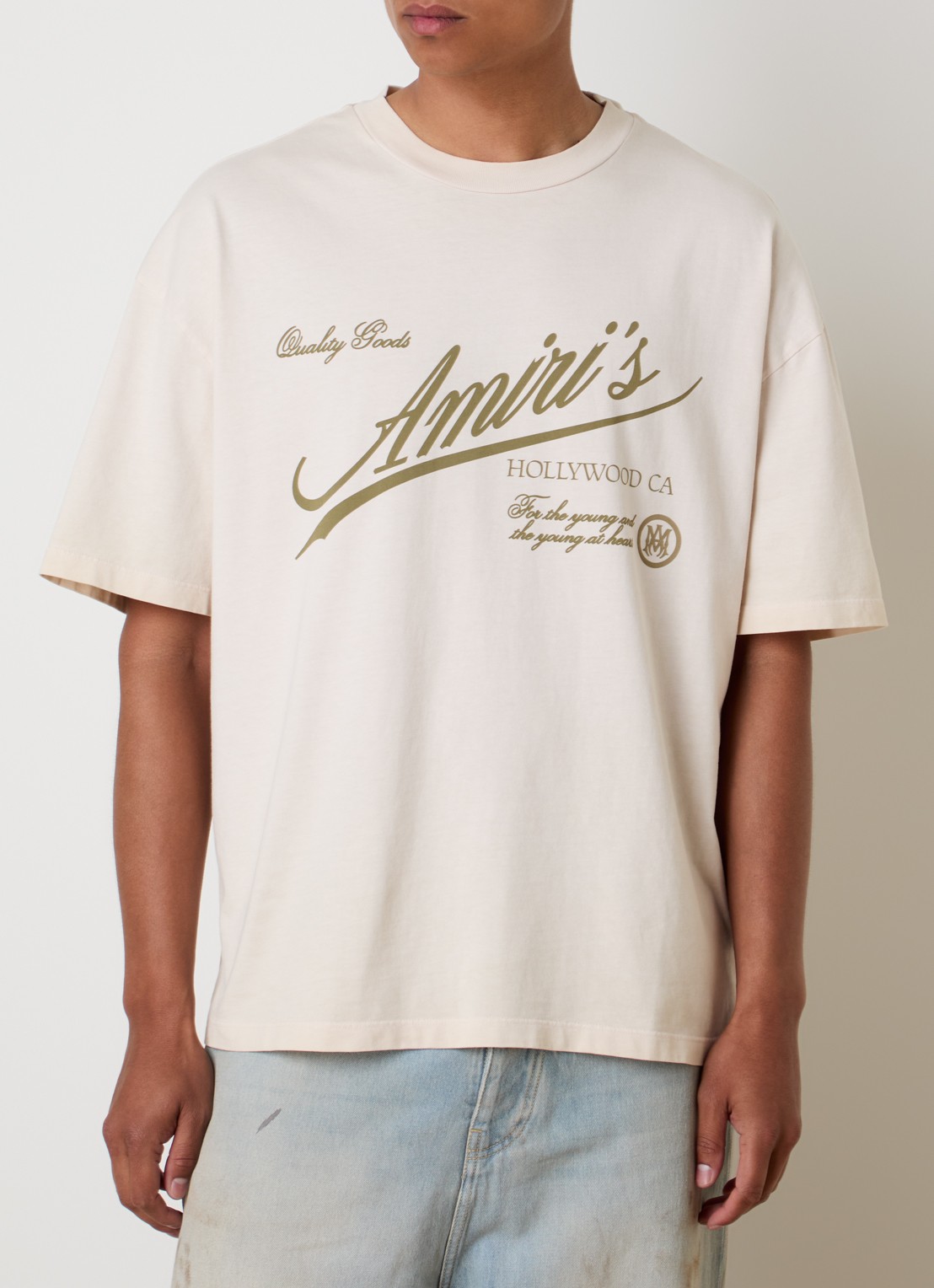 AMIRI Cryst T-shirt met logoprint - detail 4 naturel