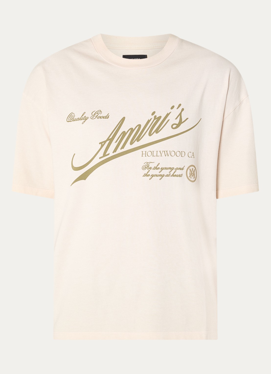 AMIRI Cryst T-shirt met logoprint - voorkant naturel