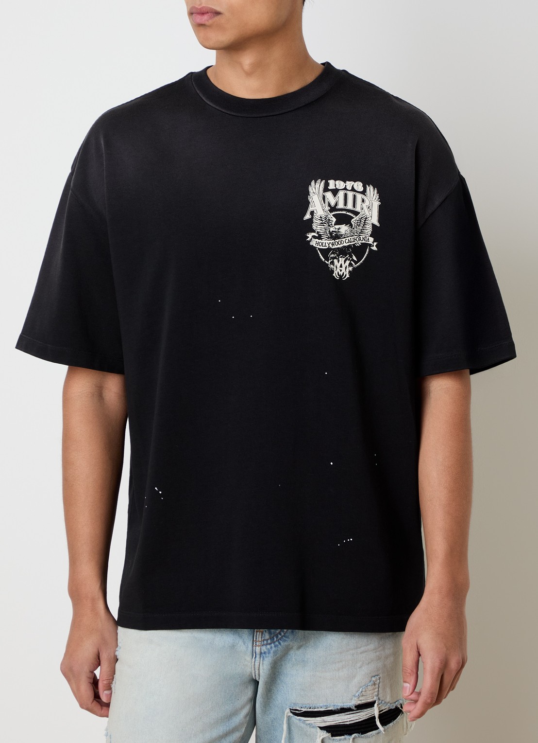 AMIRI Eagle 76 T-shirt met logo- en backprint - achterkant 5 zwart
