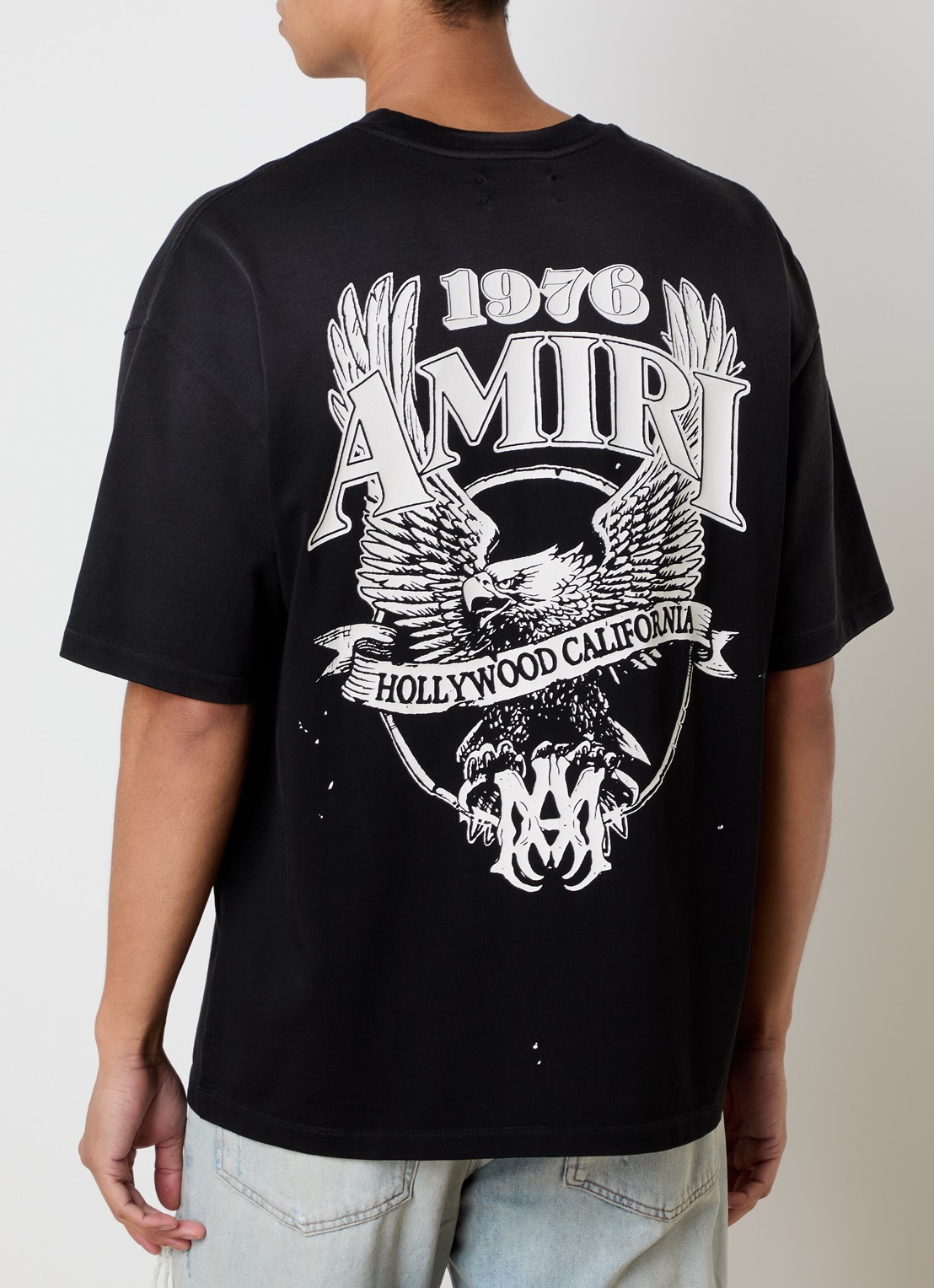 AMIRI Eagle 76 T-shirt met logo- en backprint - detail 3 zwart