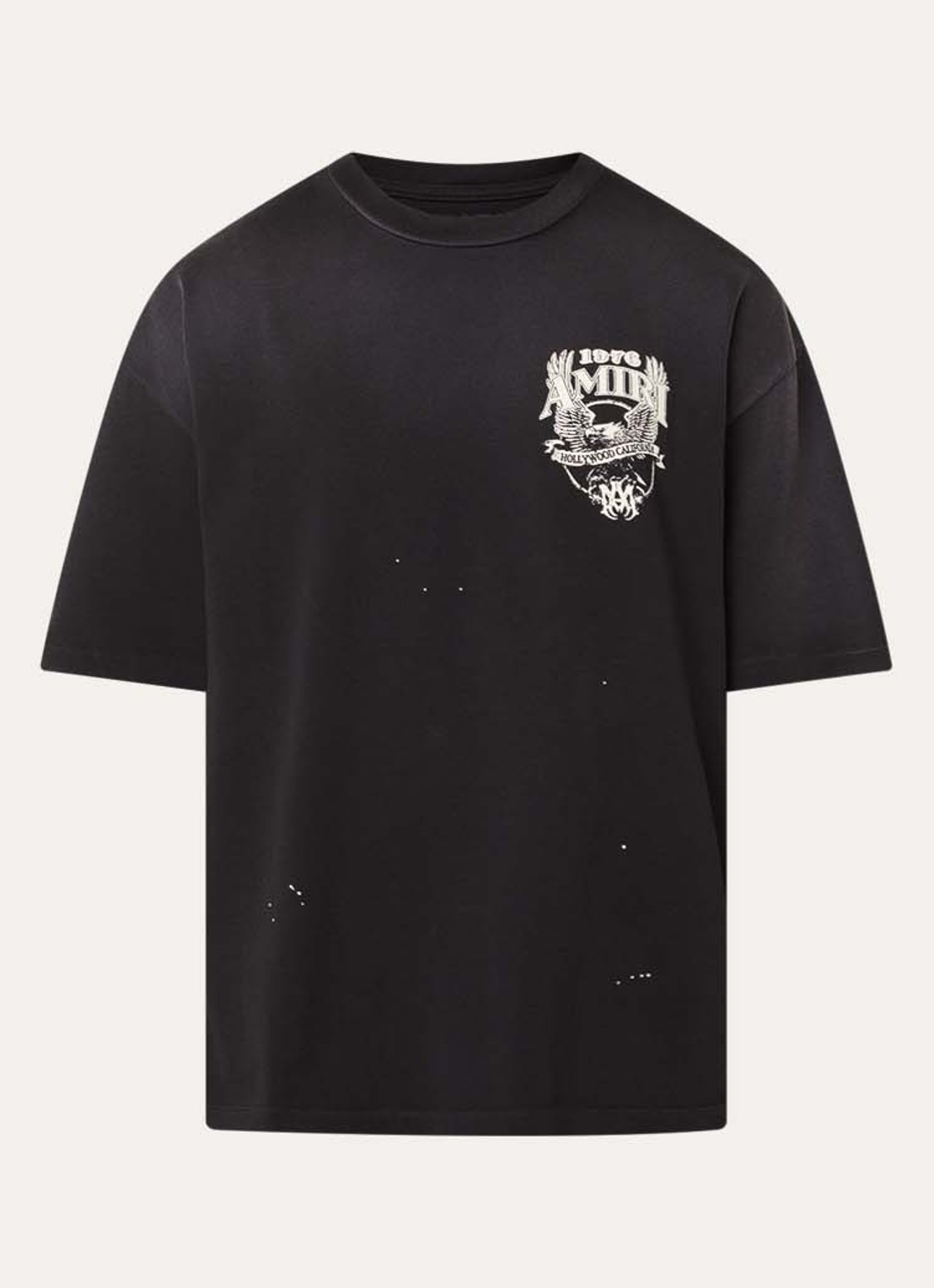 AMIRI Eagle 76 T-shirt met logo- en backprint - voorkant zwart