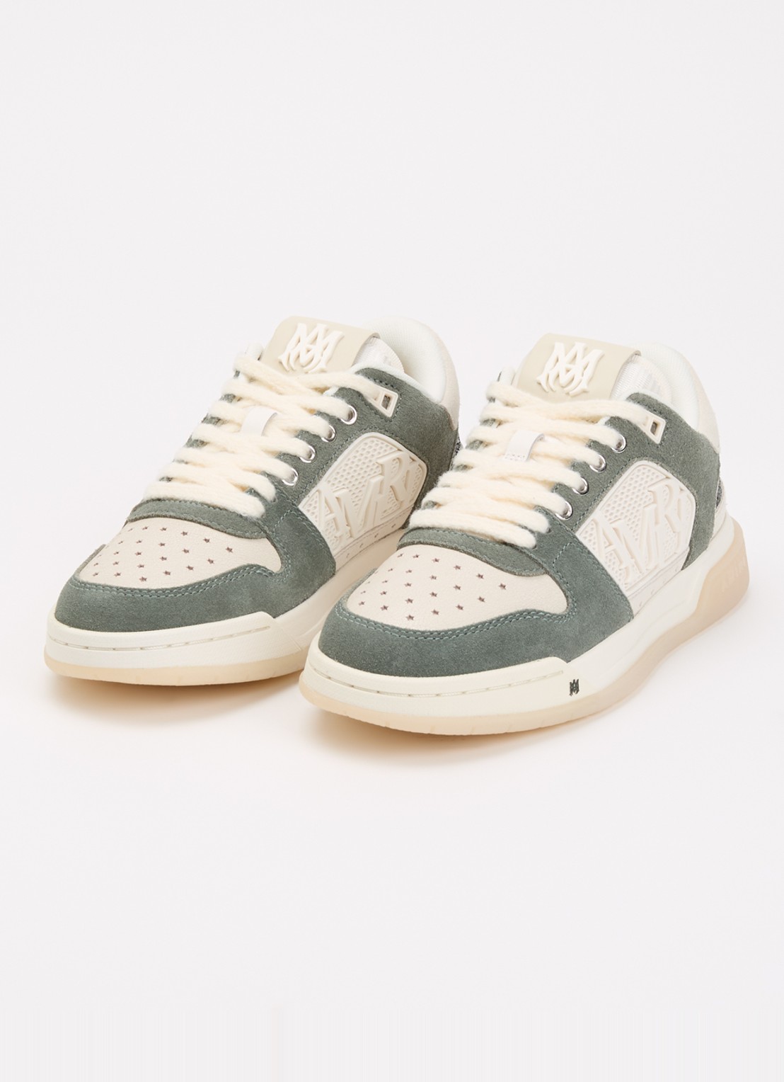 AMIRI Glitter Classic sneaker met suède details - detail olijfgroen
