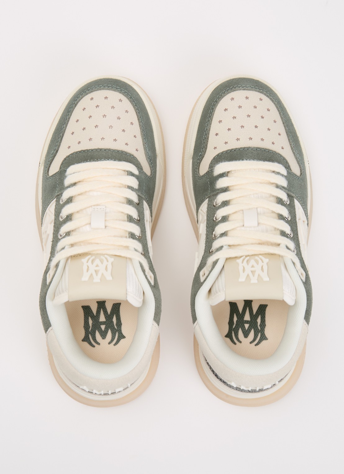 AMIRI Glitter Classic sneaker met suède details - detail 2 olijfgroen