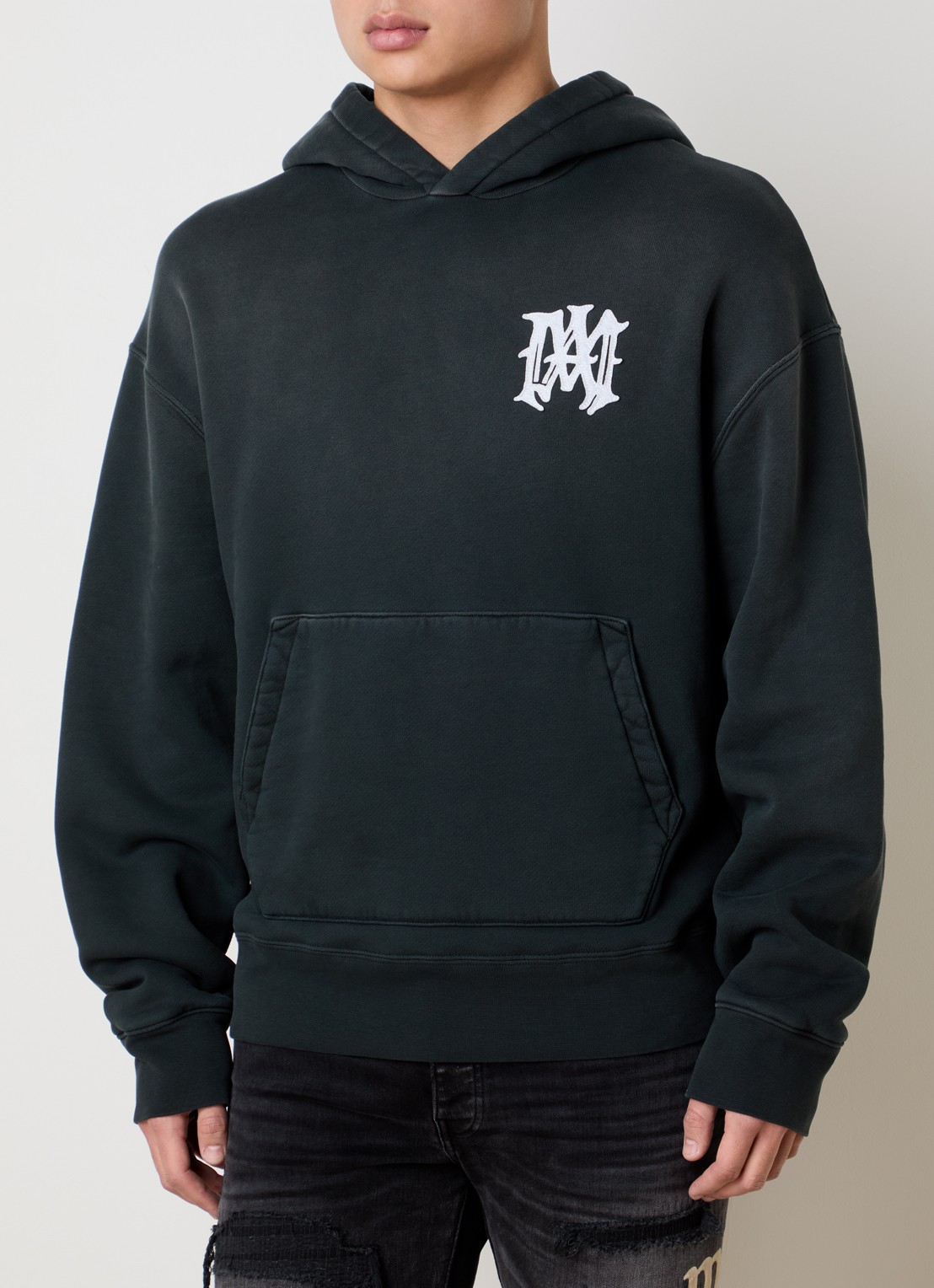 AMIRI Hollywood hoodie met logoborduring - achterkant 3 antraciet