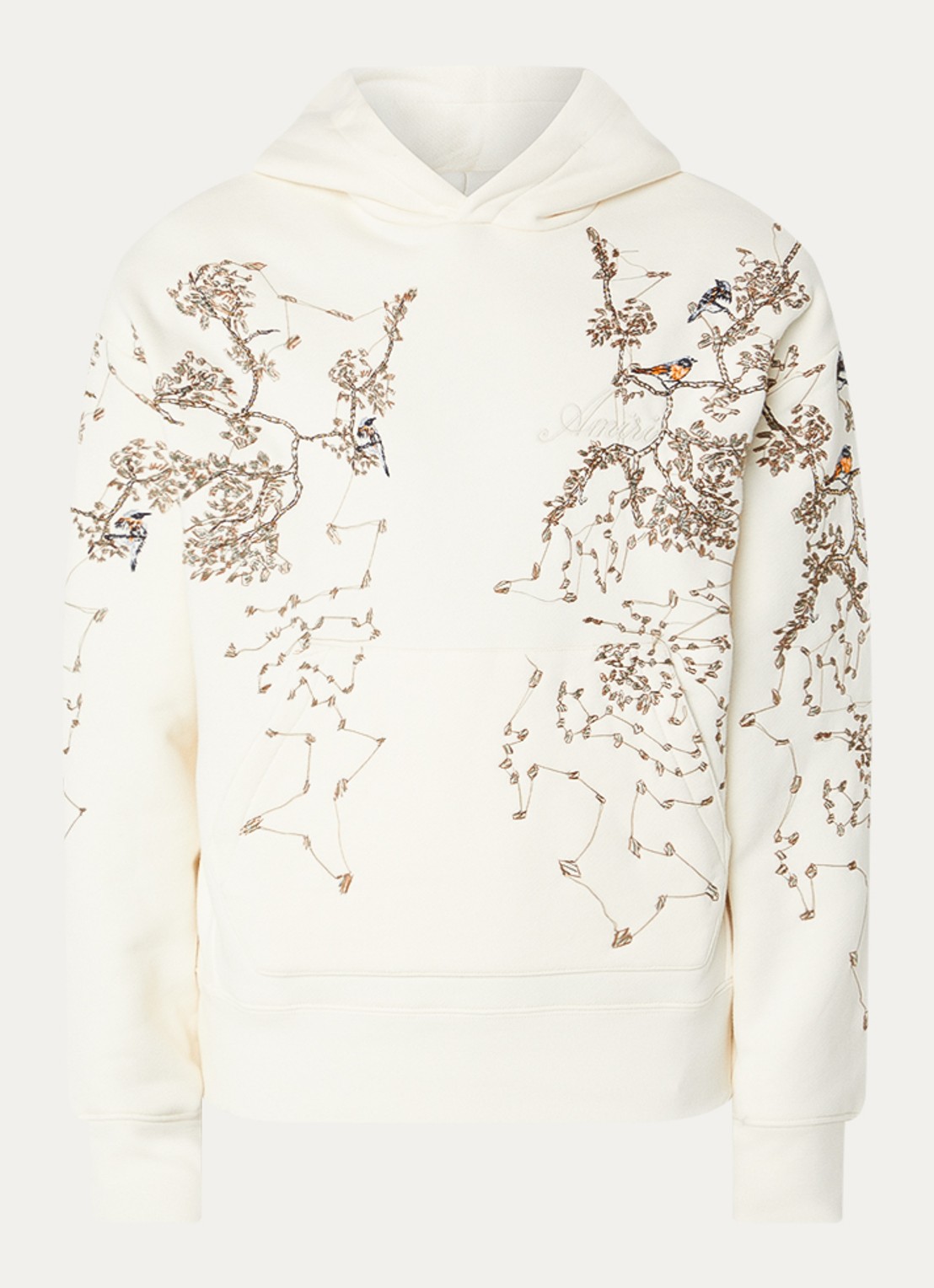 AMIRI Hoodie met borduring en kralendecoratie - voorkant 4 ivoor