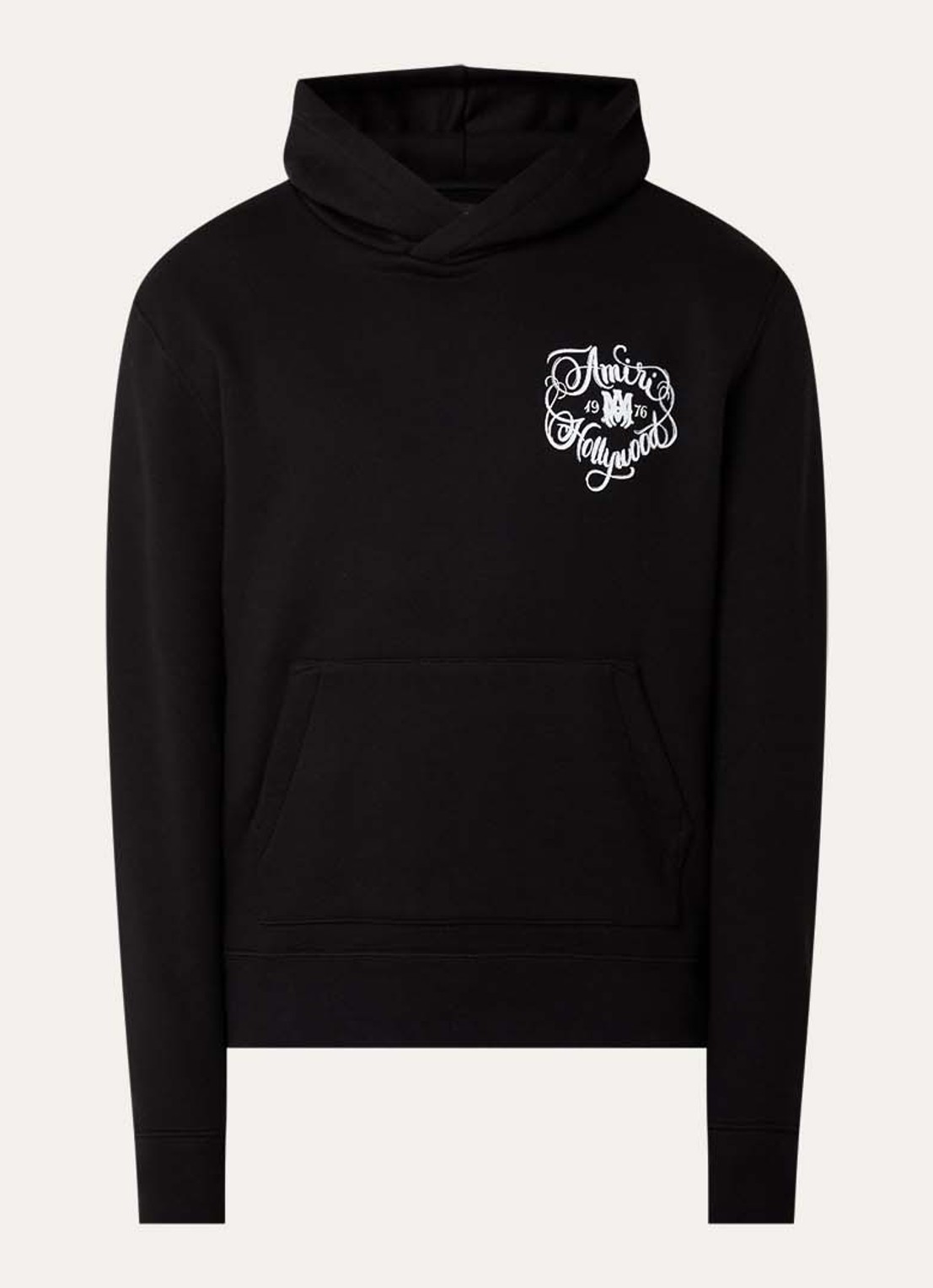 AMIRI Hoodie met logo- en backprint - voorkant zwart