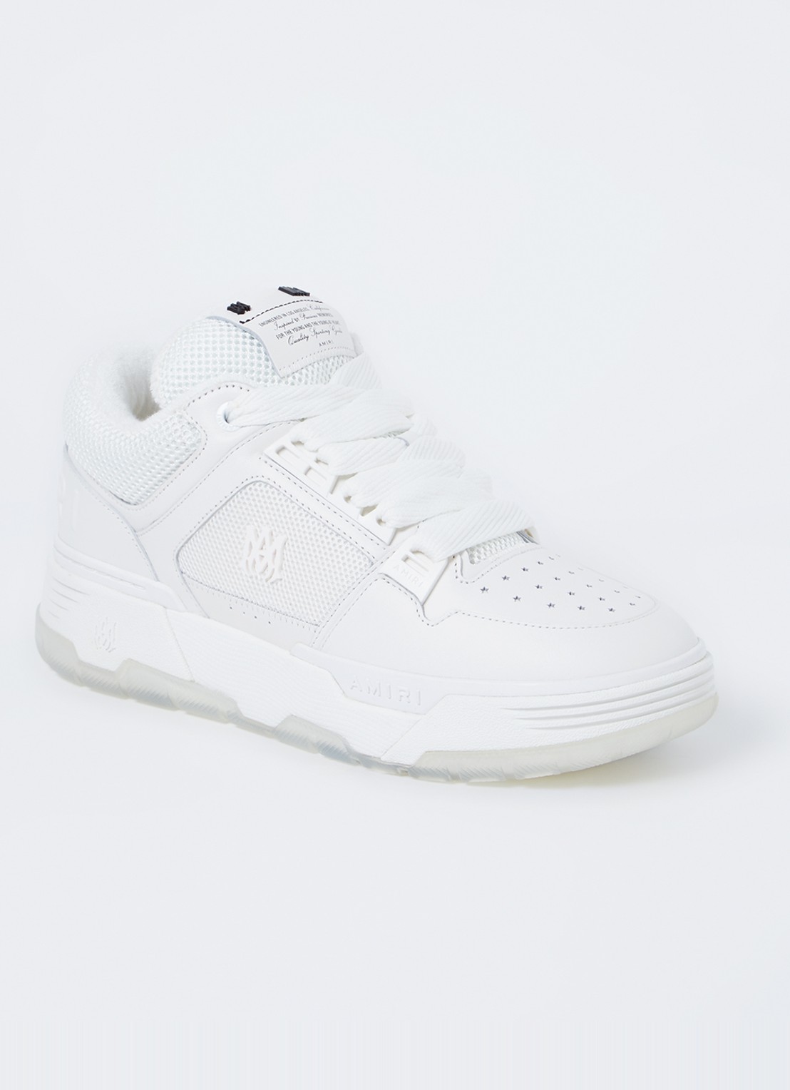AMIRI MA-1 sneaker van leer met mesh details  - voorkant 2 wit