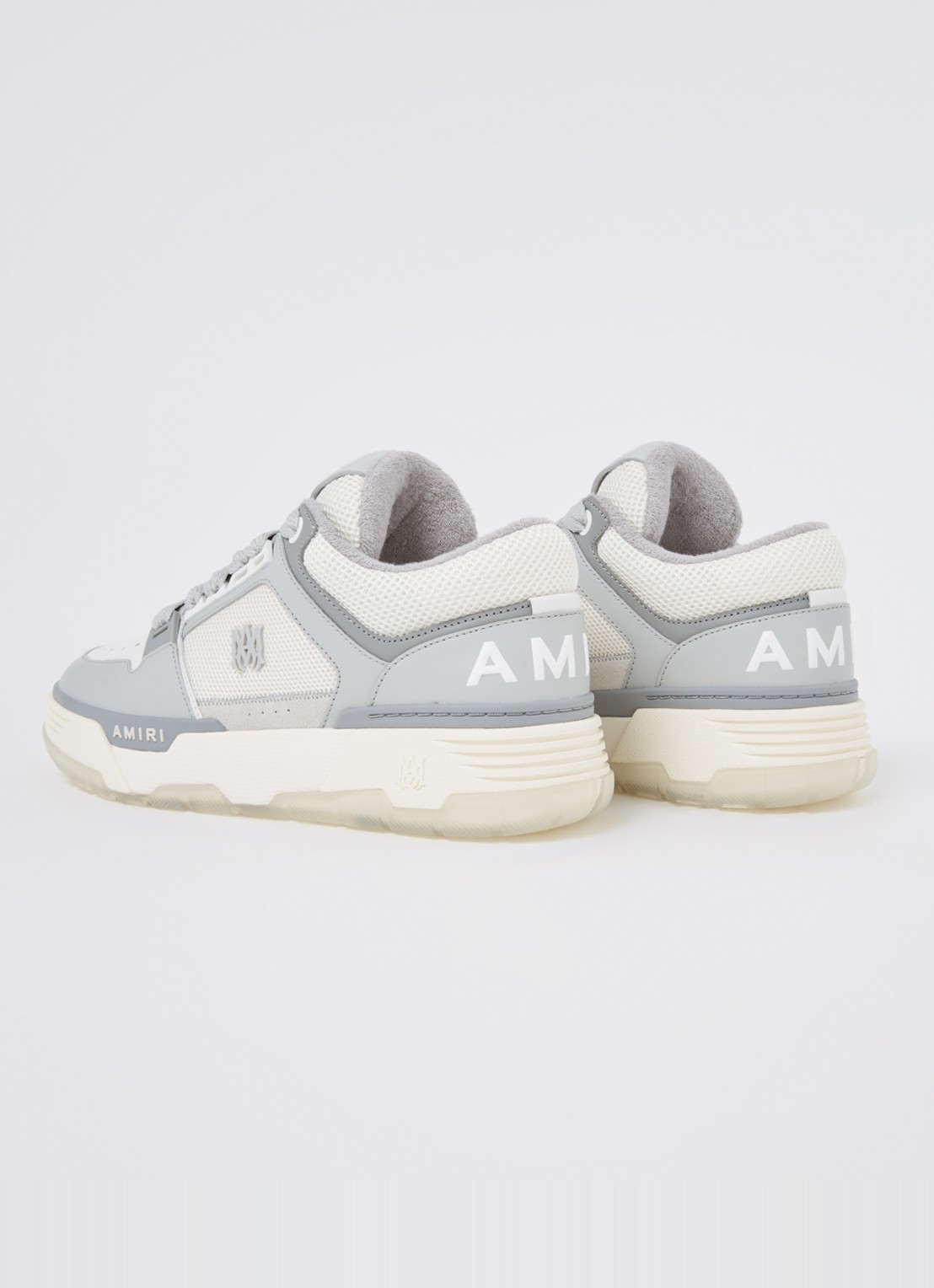 AMIRI MA-1 sneaker van leer met mesh details - achterkant grijs