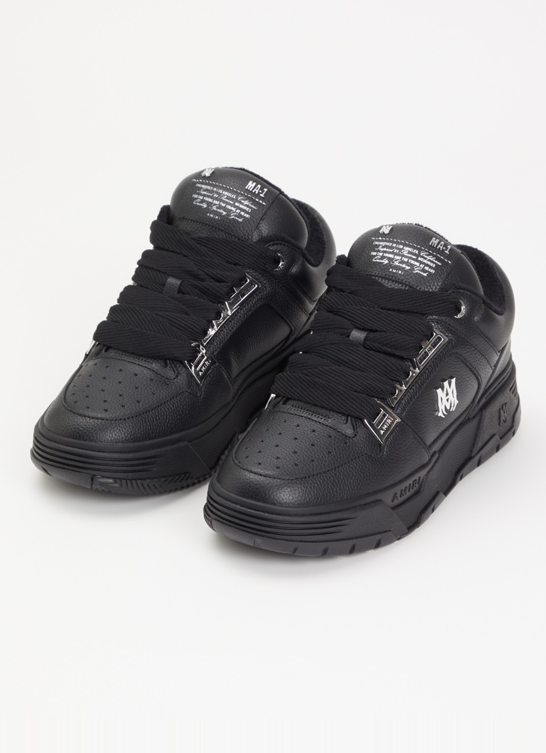 AMIRI MA-1 sneaker van leer met metallic details - detail 3 zwart