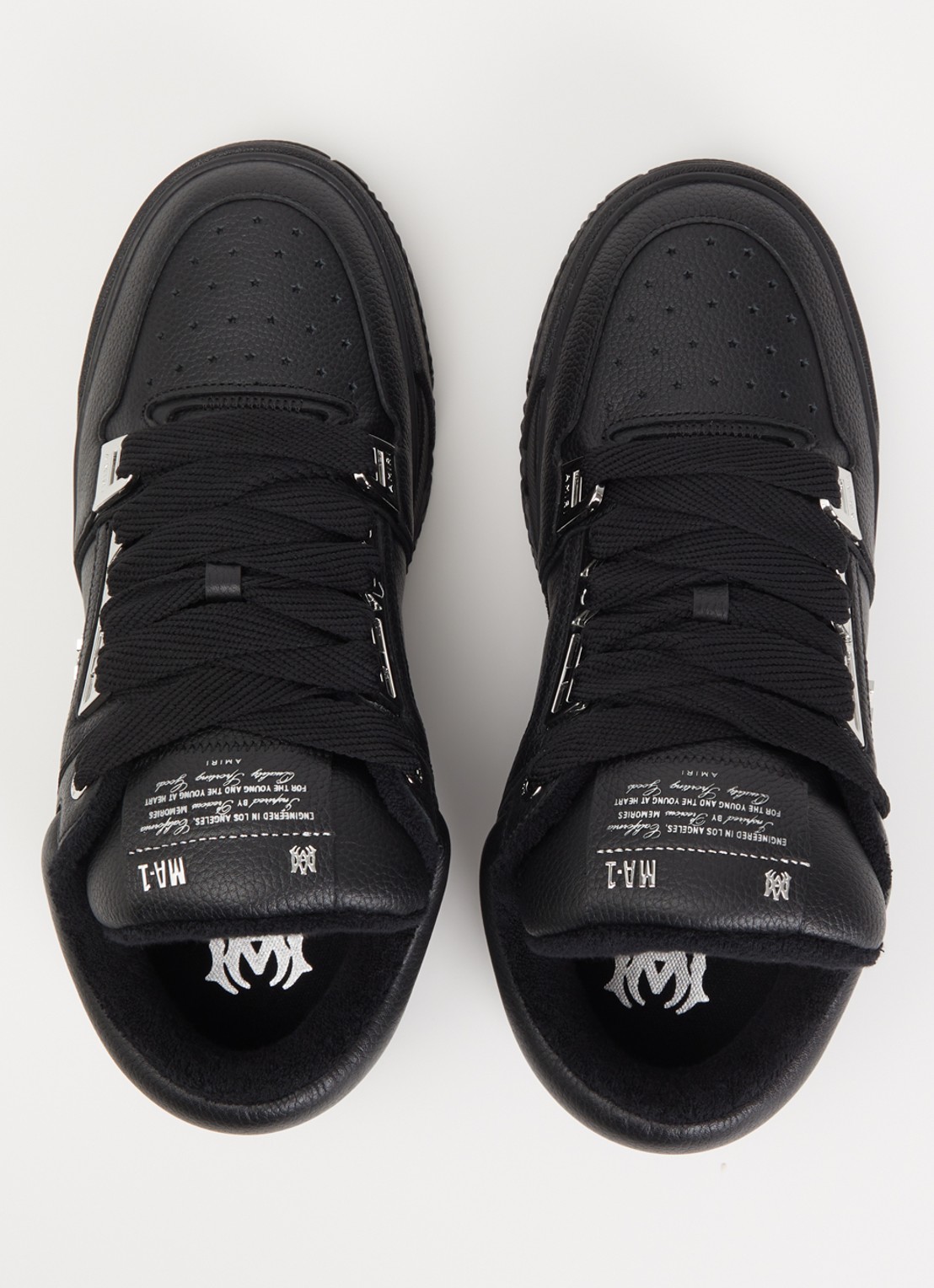 AMIRI MA-1 sneaker van leer met metallic details - detail 4 zwart