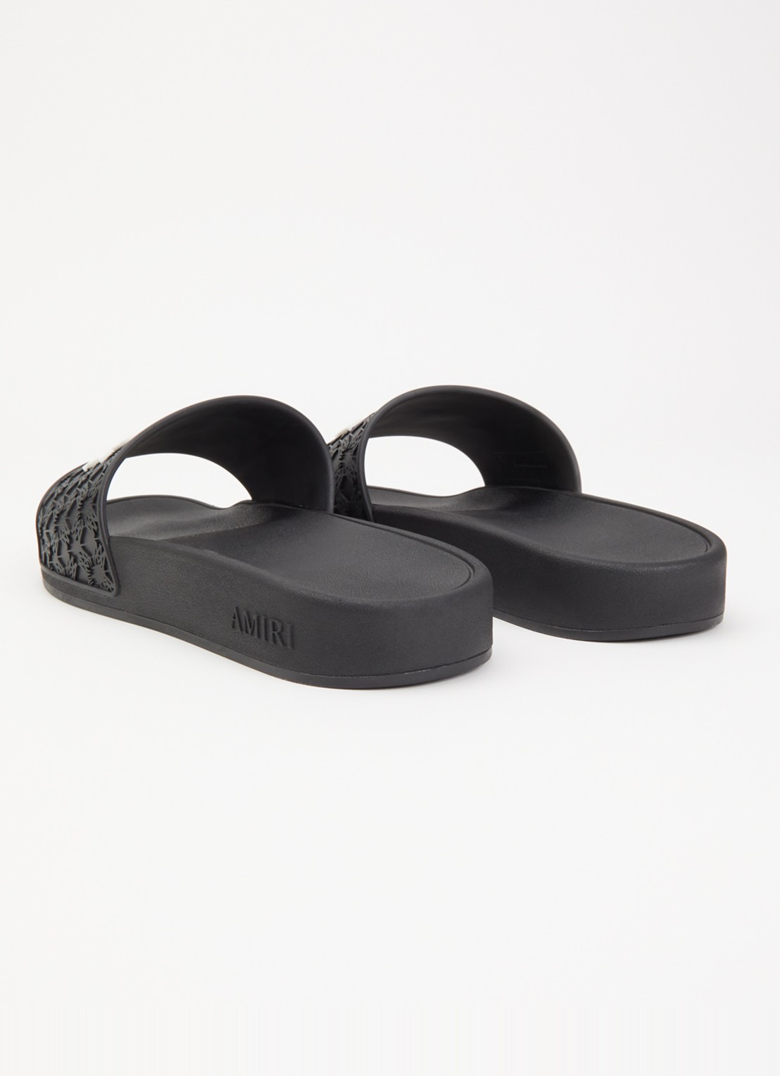 AMIRI MA slipper met structuur en logo - achterkant zwart