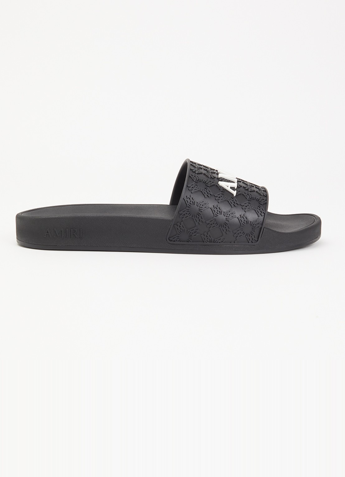AMIRI MA slipper met structuur en logo - voorkant 2 zwart