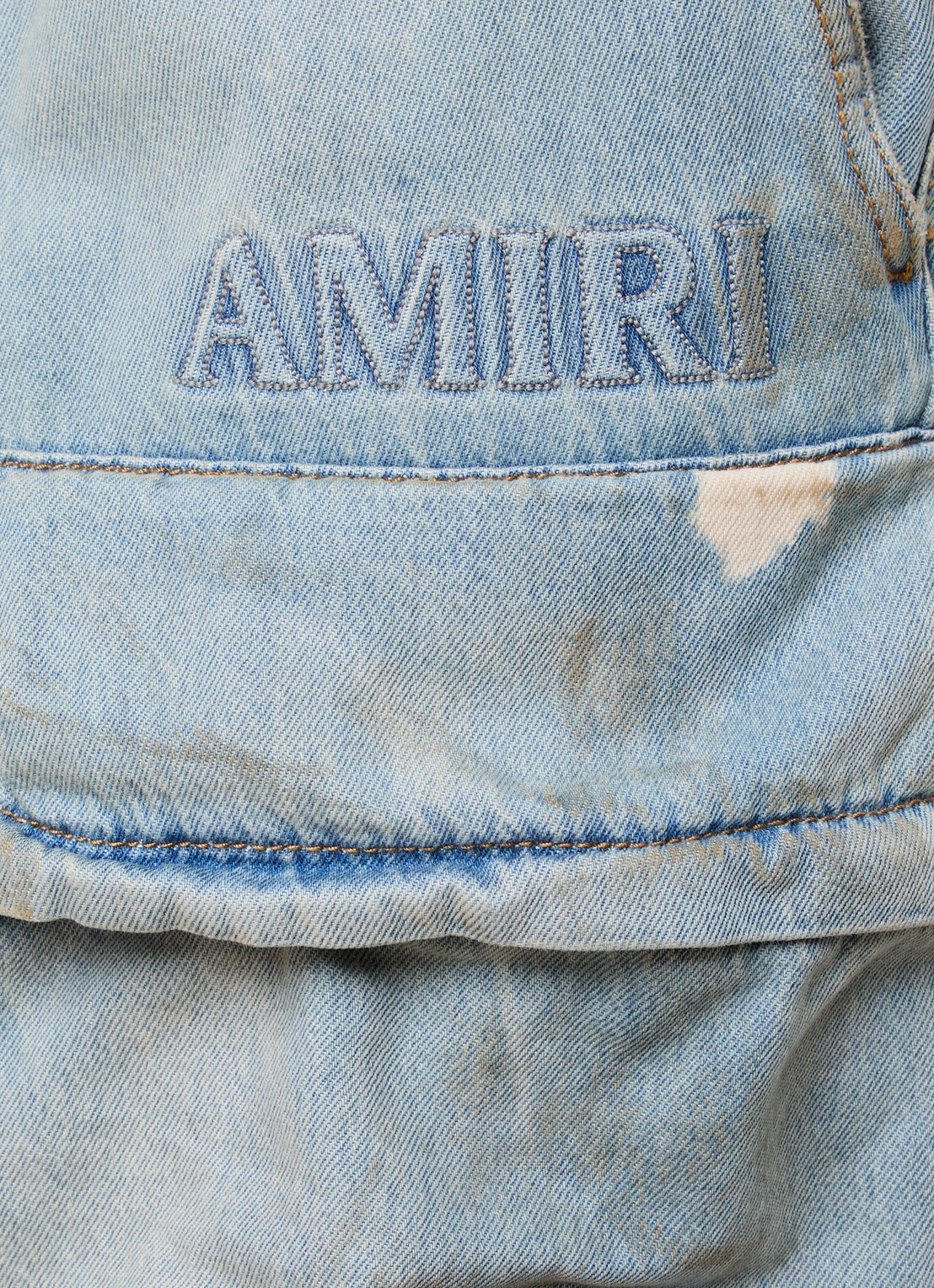 AMIRI Mid waist straight fit cargobroek van denim - detail 6 indigo