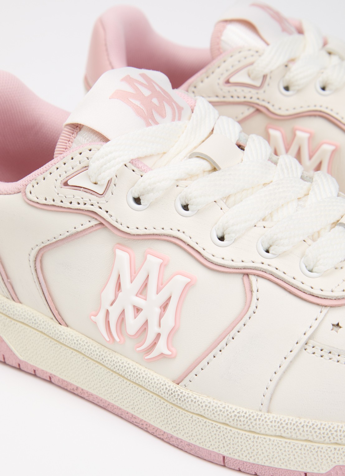 AMIRI Newport sneaker van leer met logo - detail 6 lichtroze