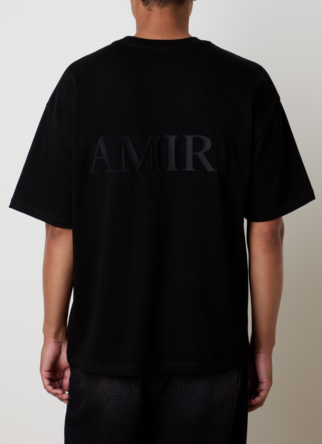 AMIRI Oversized T-shirt met logo- en backprint - detail 4 zwart